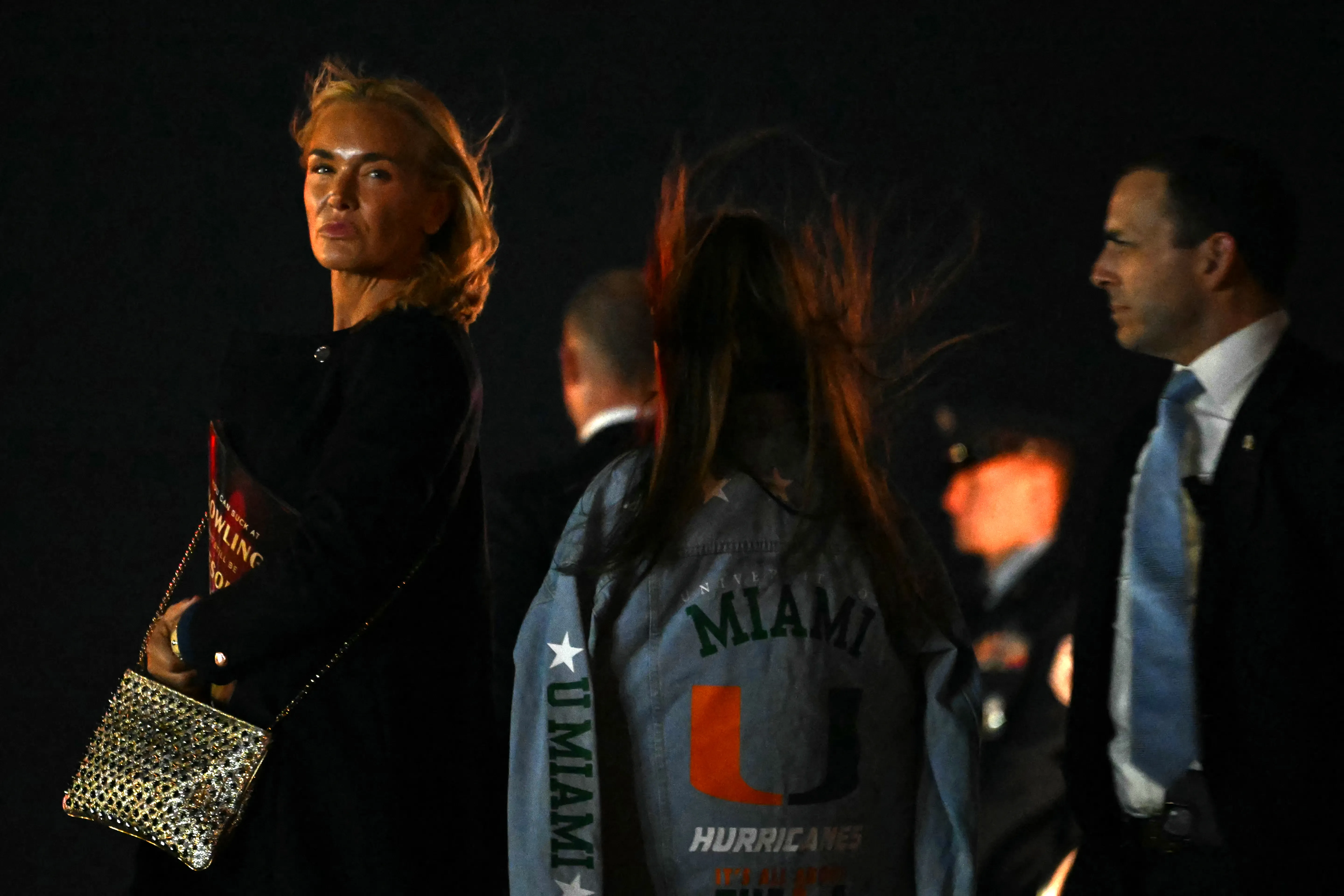Vanessa Trump with her daughter Kai Trump boarding Air Force One.