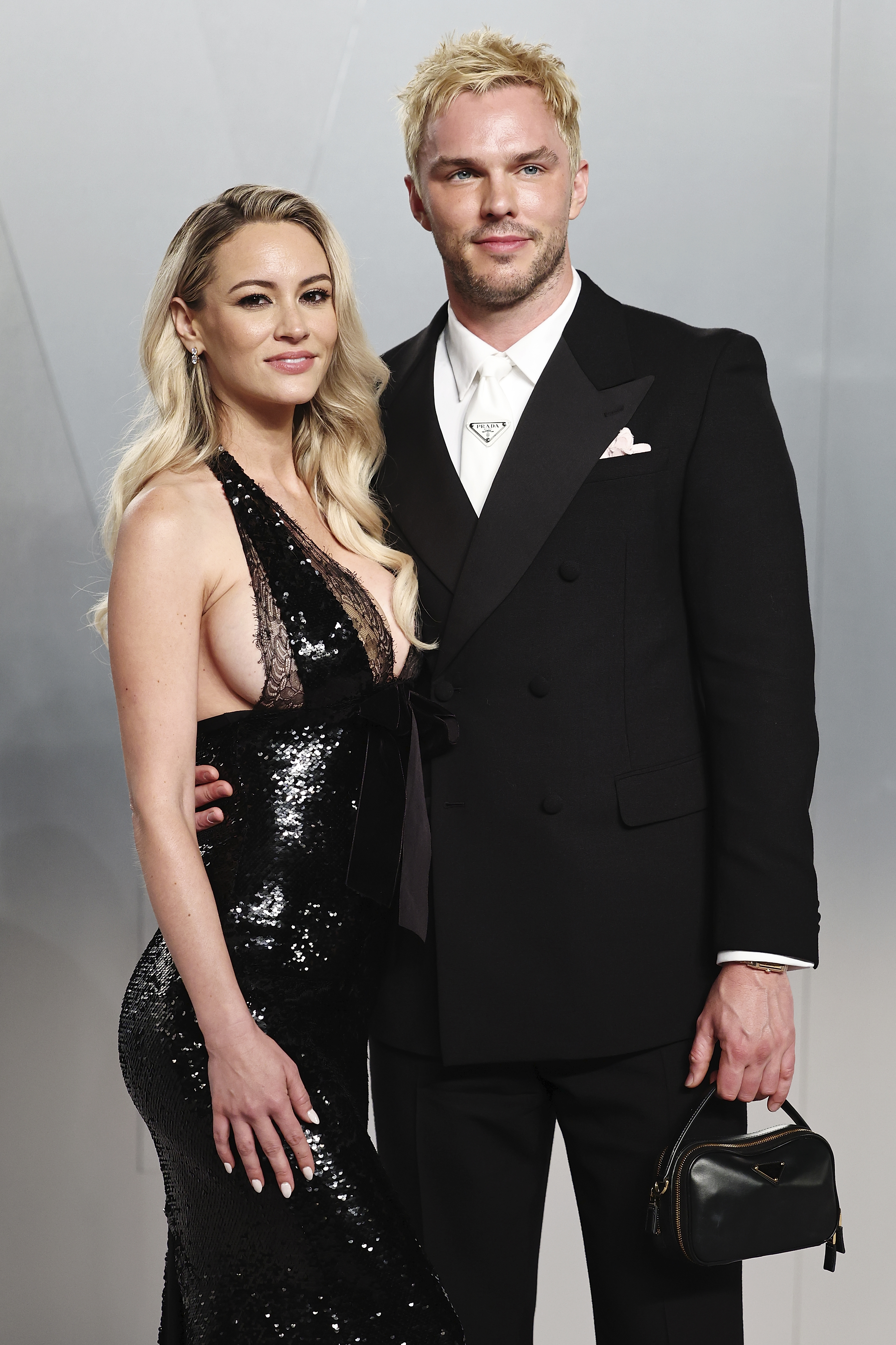 Bryana Holly and Nicholas Hoult at the 2026 Vanity Fair Oscar Party.