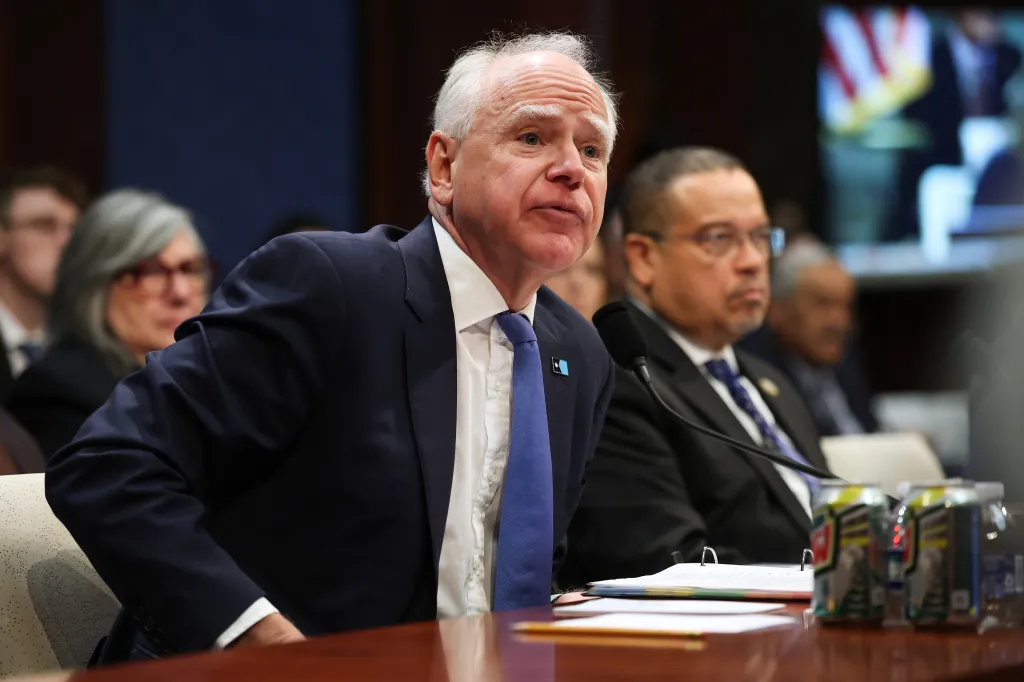Minnesota Gov. Tim Walz testifies during a House Oversight and Government Reform Committee hearing.