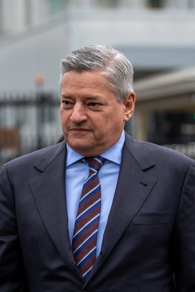 Netflix CEO Ted Sarandos departs the White House on February 26, 2026 in Washington, DC