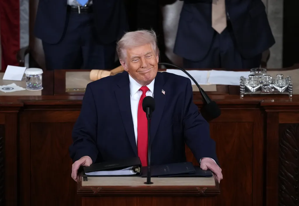 President Donald Trump delivering the State of the Union Address.
