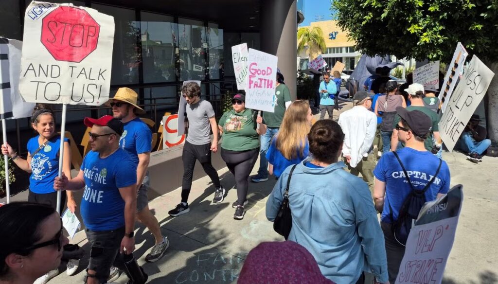 Writers Guild Staffers Picket Union’s First Day of Contract Negotiations