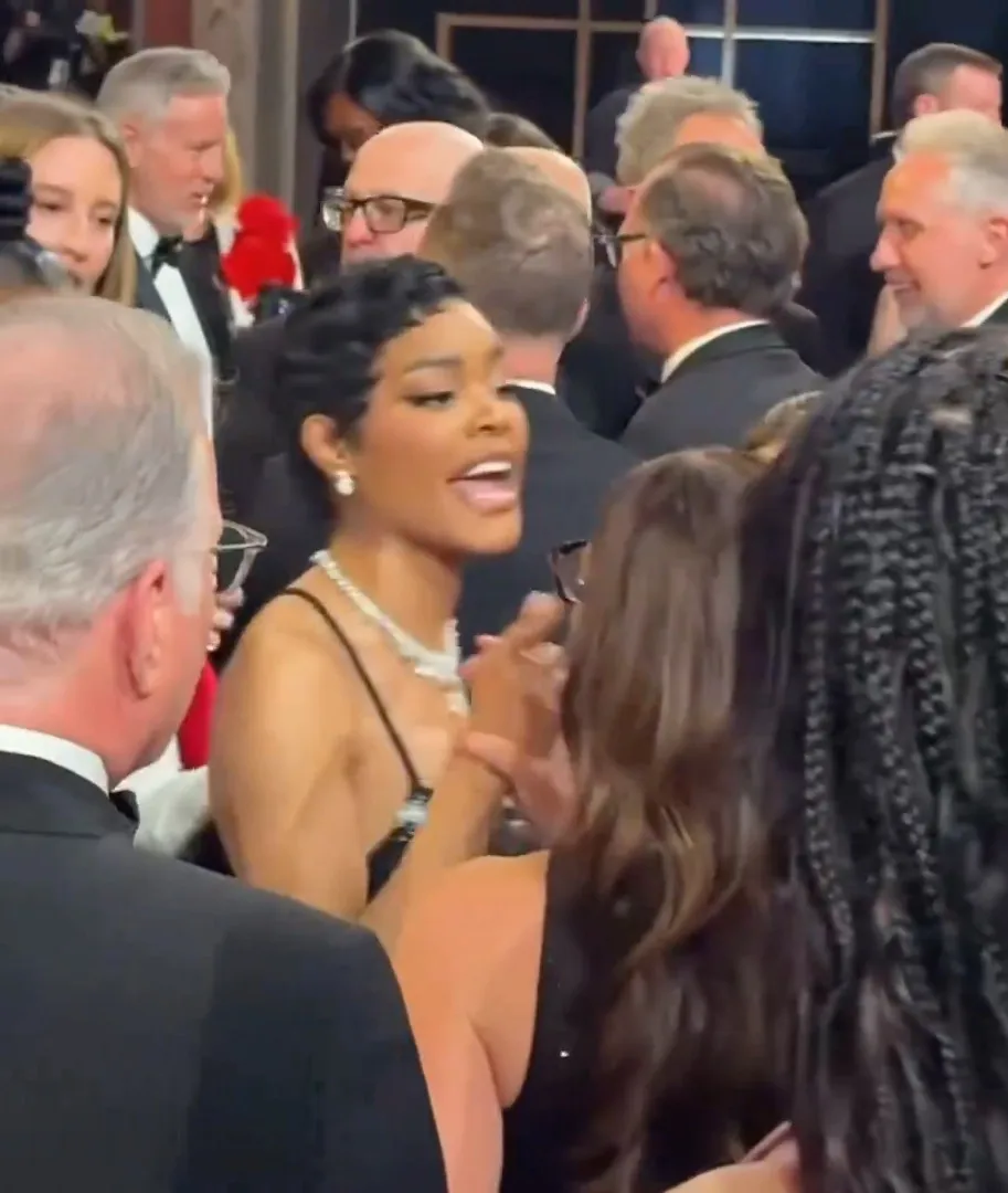 Teyana Taylor arguing with a security guard at the Oscars 2026