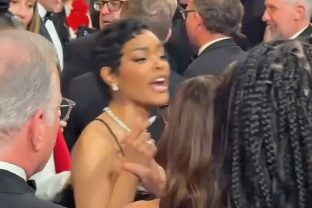Teyana Taylor in a heated confrontation with a man at an awards event.