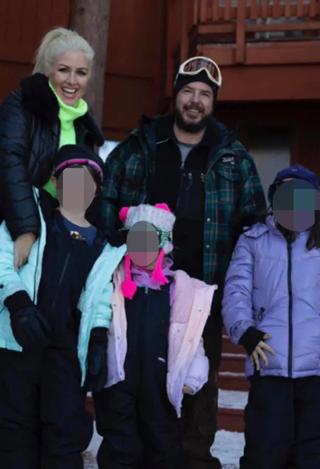 Elizabeth Arambula, Dr. Joaquin Arambula, and their three children in winter clothes.
