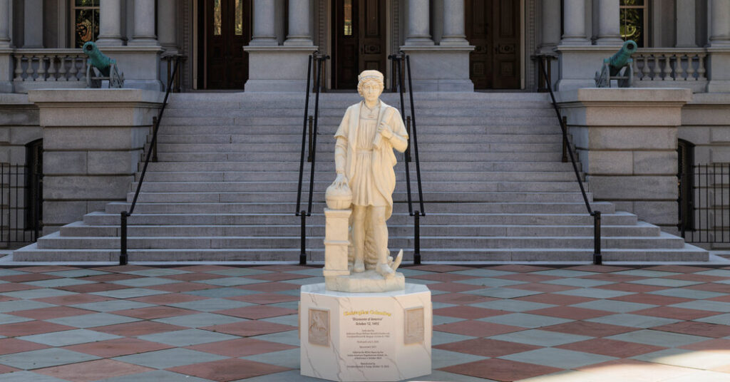 Christopher Columbus Statue Is Installed on White House Grounds