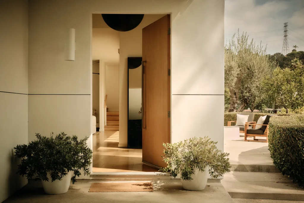 The gated home enjoys lots of privacy