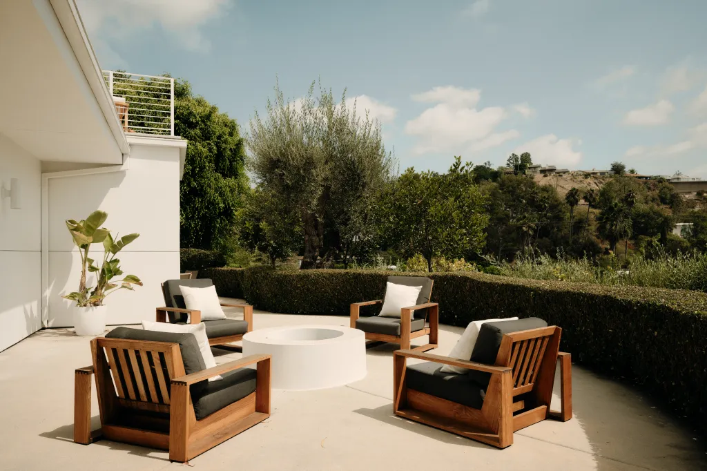 Chilling by the firepit -- and seats for four