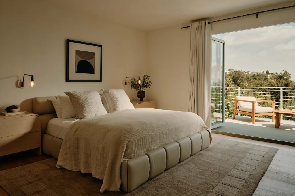 All of the four bedrooms open to outdoor space