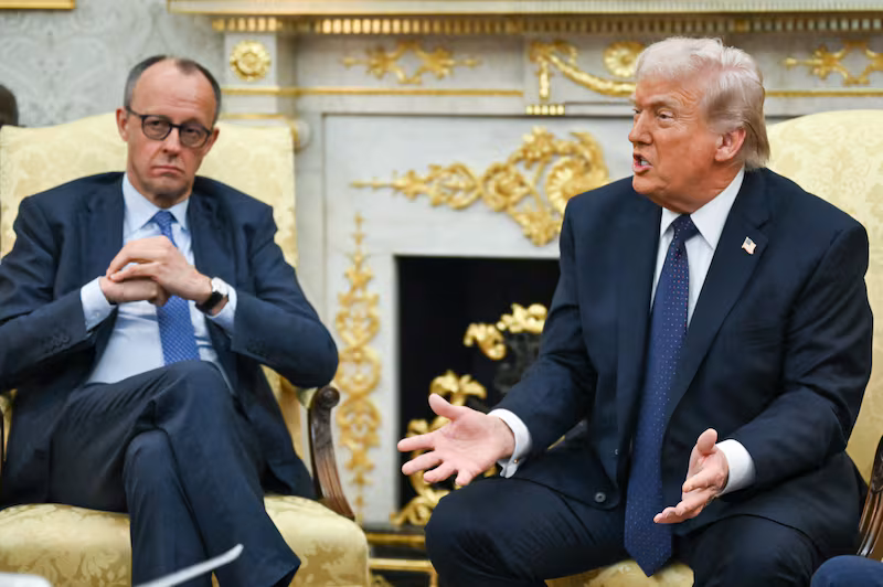 President Donald Trump rants during a meeting with German Chancellor Friedrich Merz in the Oval Office of the White House on March 3, 2026.