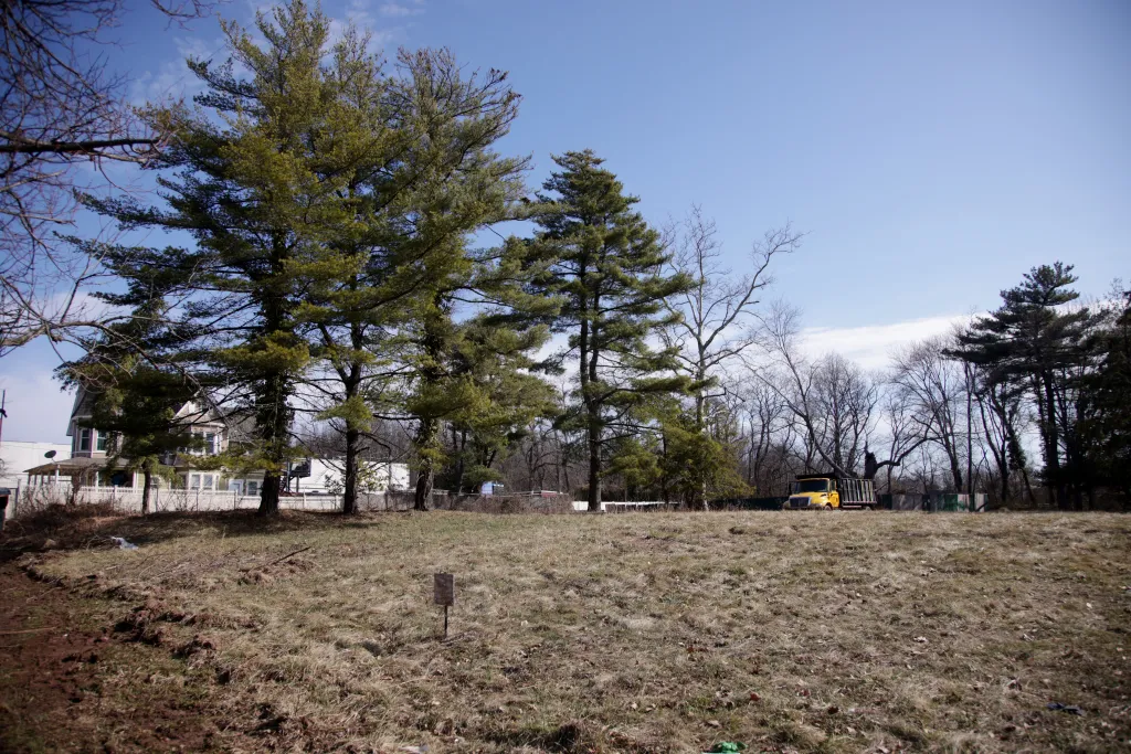 A vacant plot of land. 