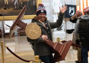 He took Pelosi’s lectern on Jan. 6. Now he’s running for office.