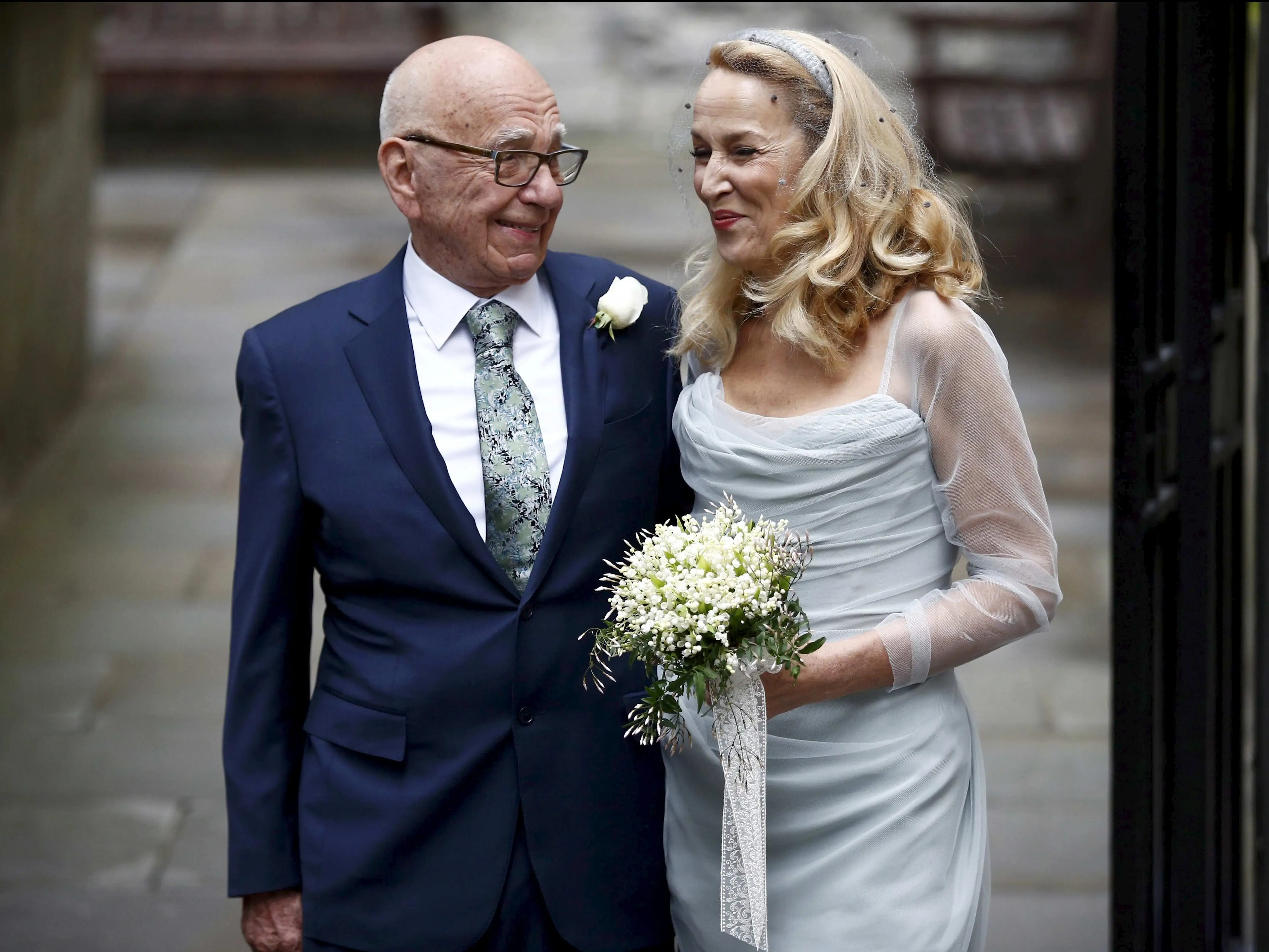 Murdoch and Jerry Hall on their wedding day