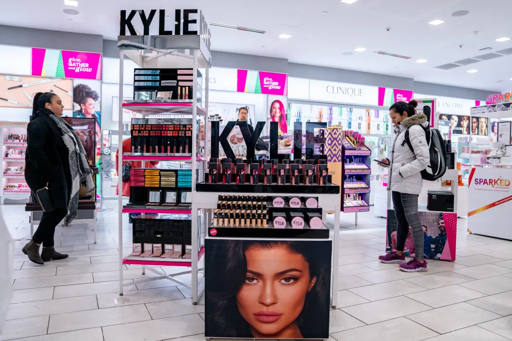 Kylie Cosmetics display at an Ulta Beauty store.