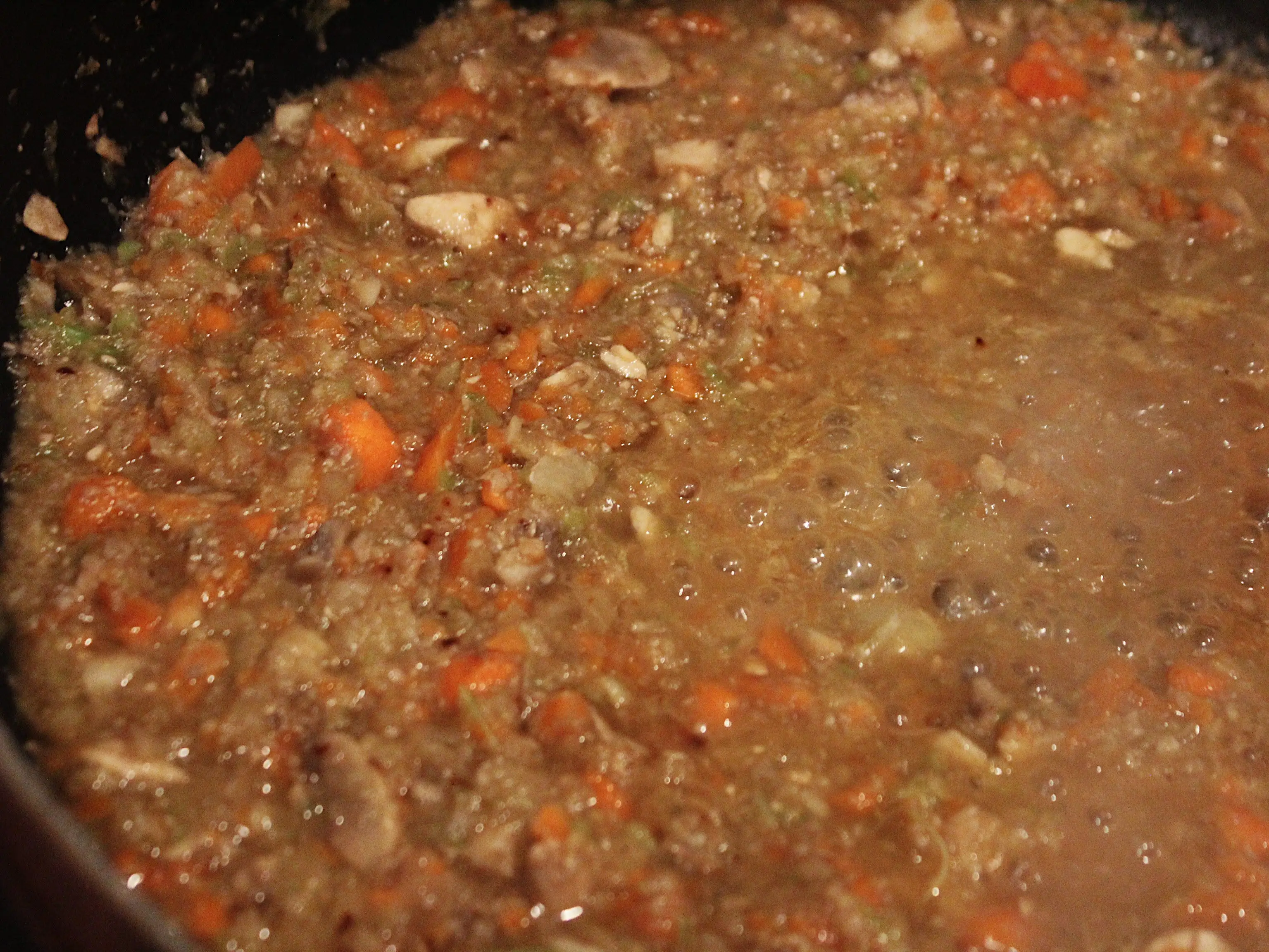 shepherds pie filling in a large saute pan