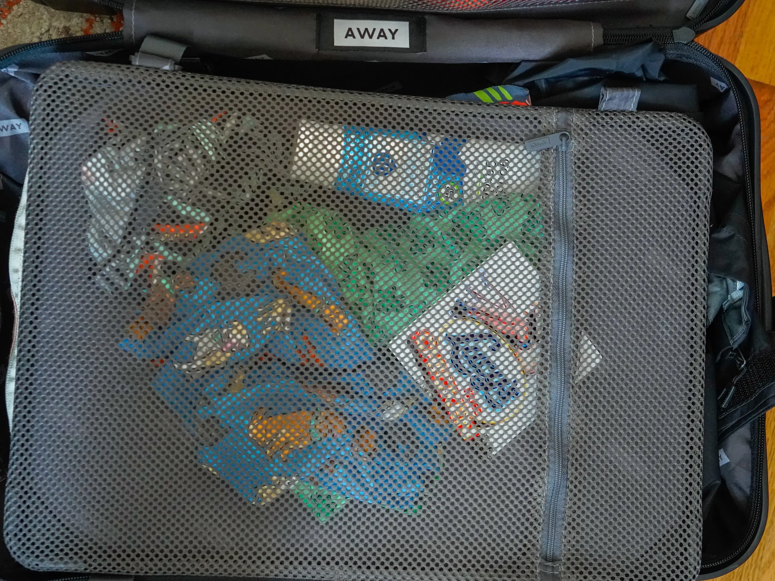 Inside the author's packed suitcase for a cruise