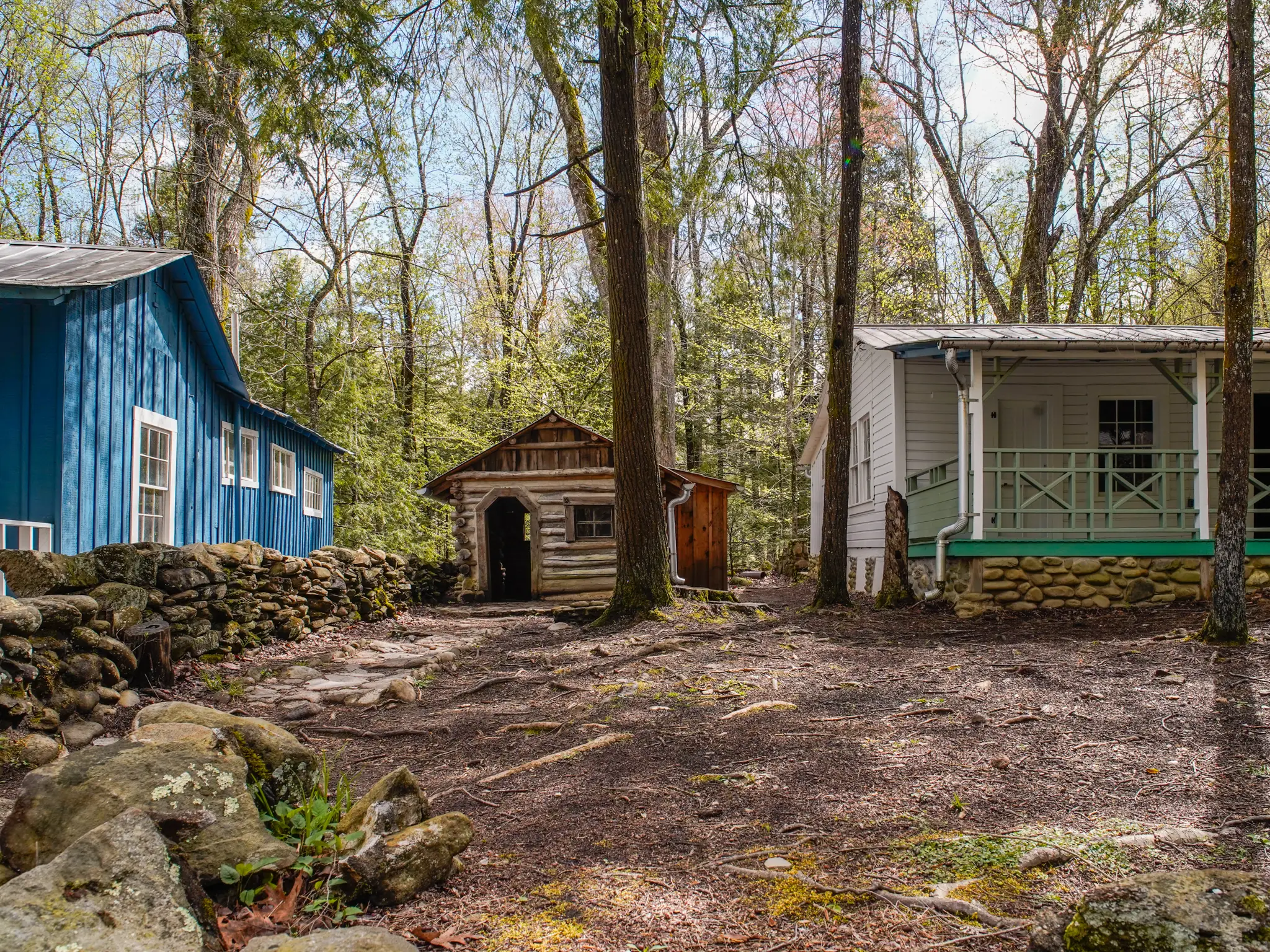 Three cabins in the woods