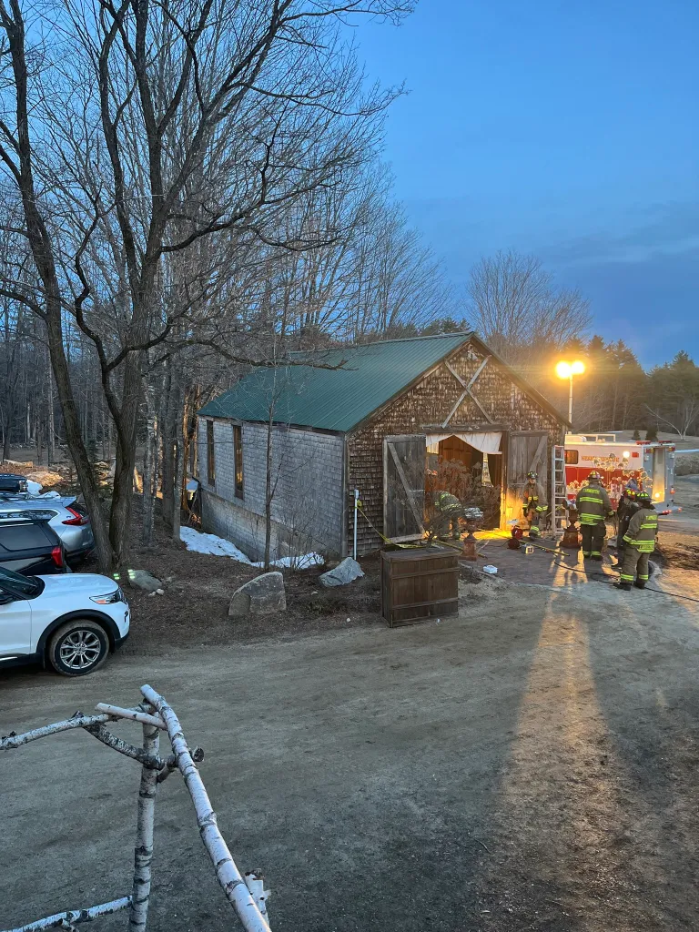 Multiple fire departments responded to the scene and the road to the venue was temporarily closed.