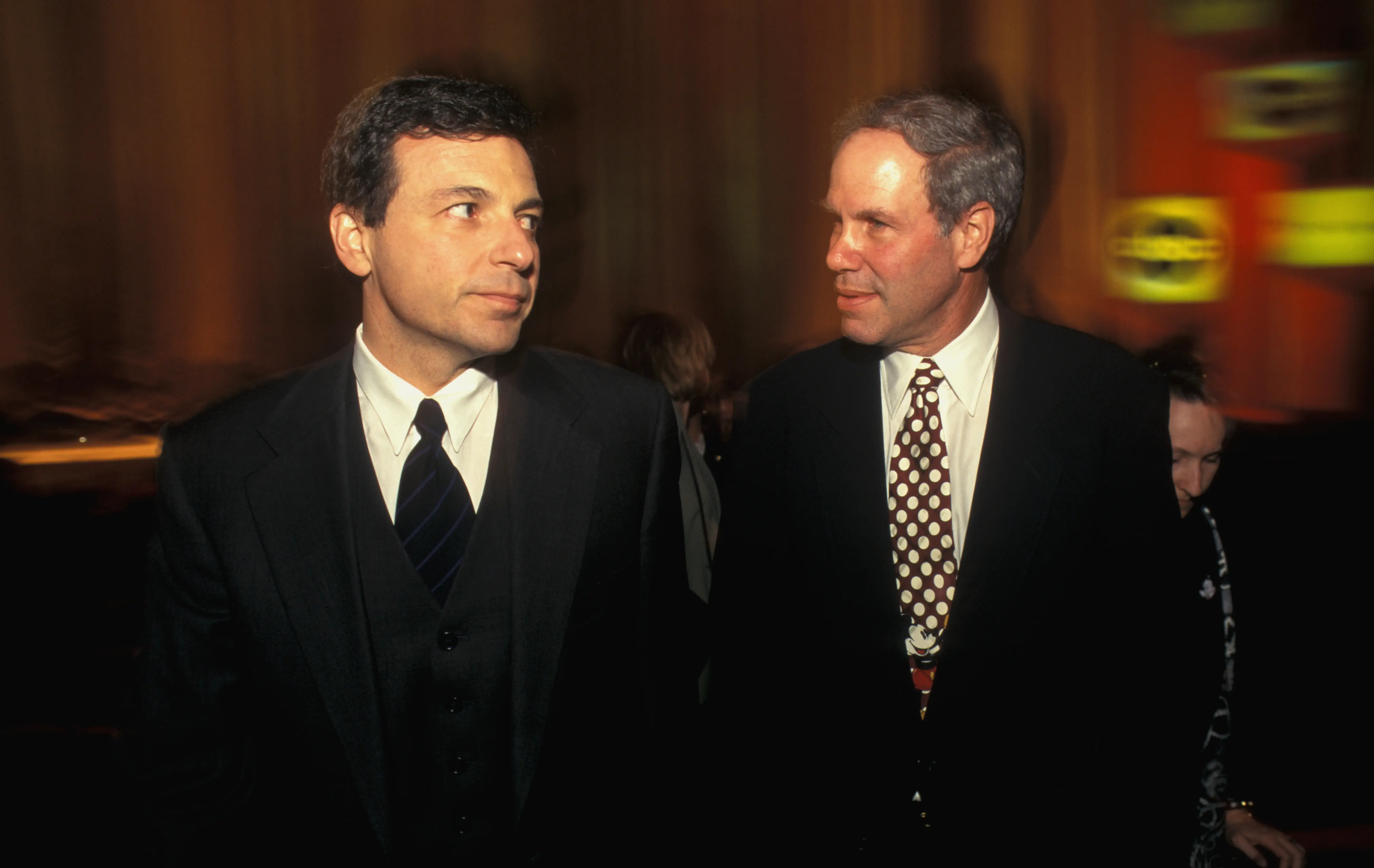 Robert Iger, President of Walt Disney Company, and Michael Eisner, Chairman and CEO of Walt Disney Company, attend the introduction of ABC's fall line-up at Radio City Music Hall.