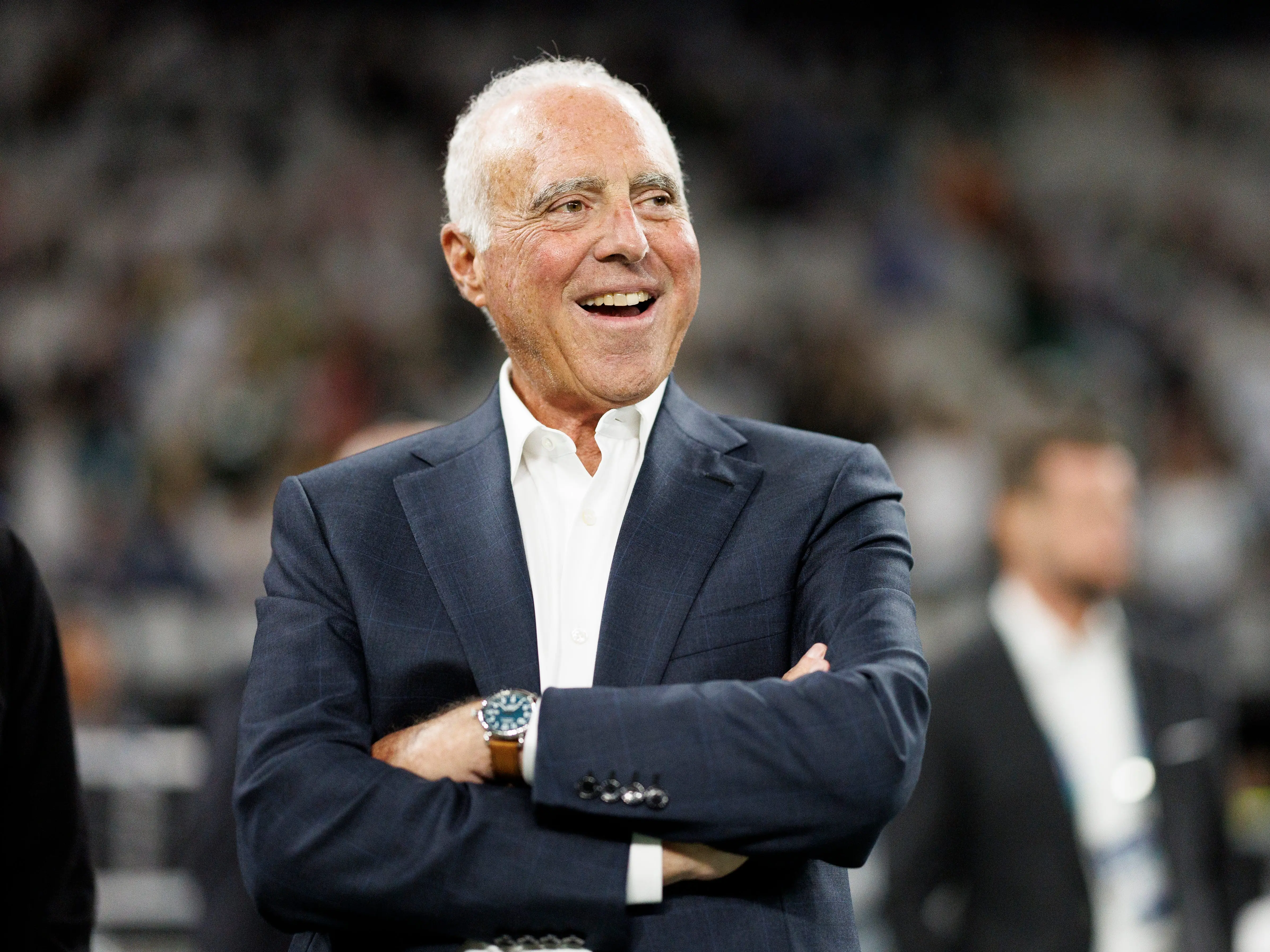 Jeffrey Lurie looked on during a Philadelphia Eagles game.