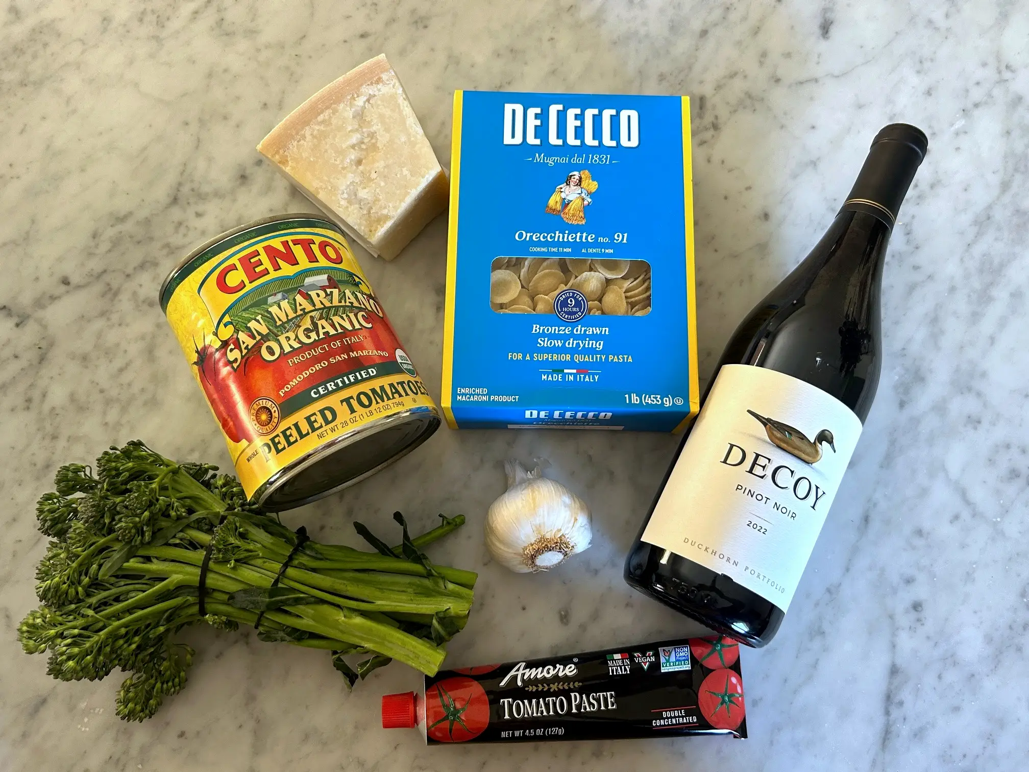 Ingredients for Ina Garten's sausage orecchiette