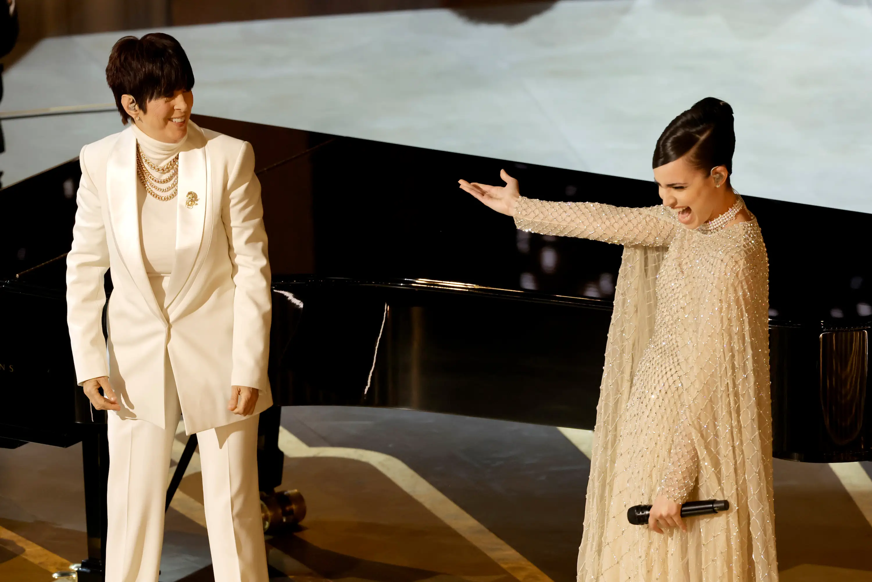 Diane Warren and Sofia Carson perform 
