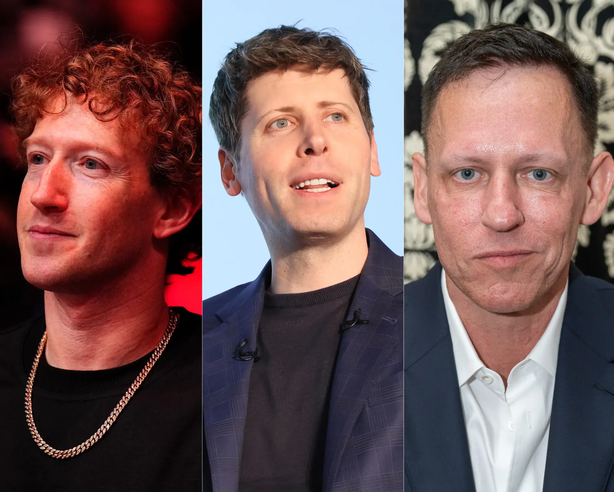 Mark Zuckerberg, Sam Altman, Peter Thiel