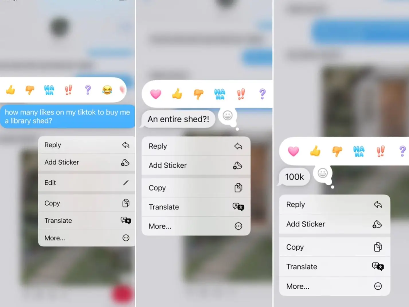 Text messages that were exchanged between Jess Ciesla and her fiancé, TJ.