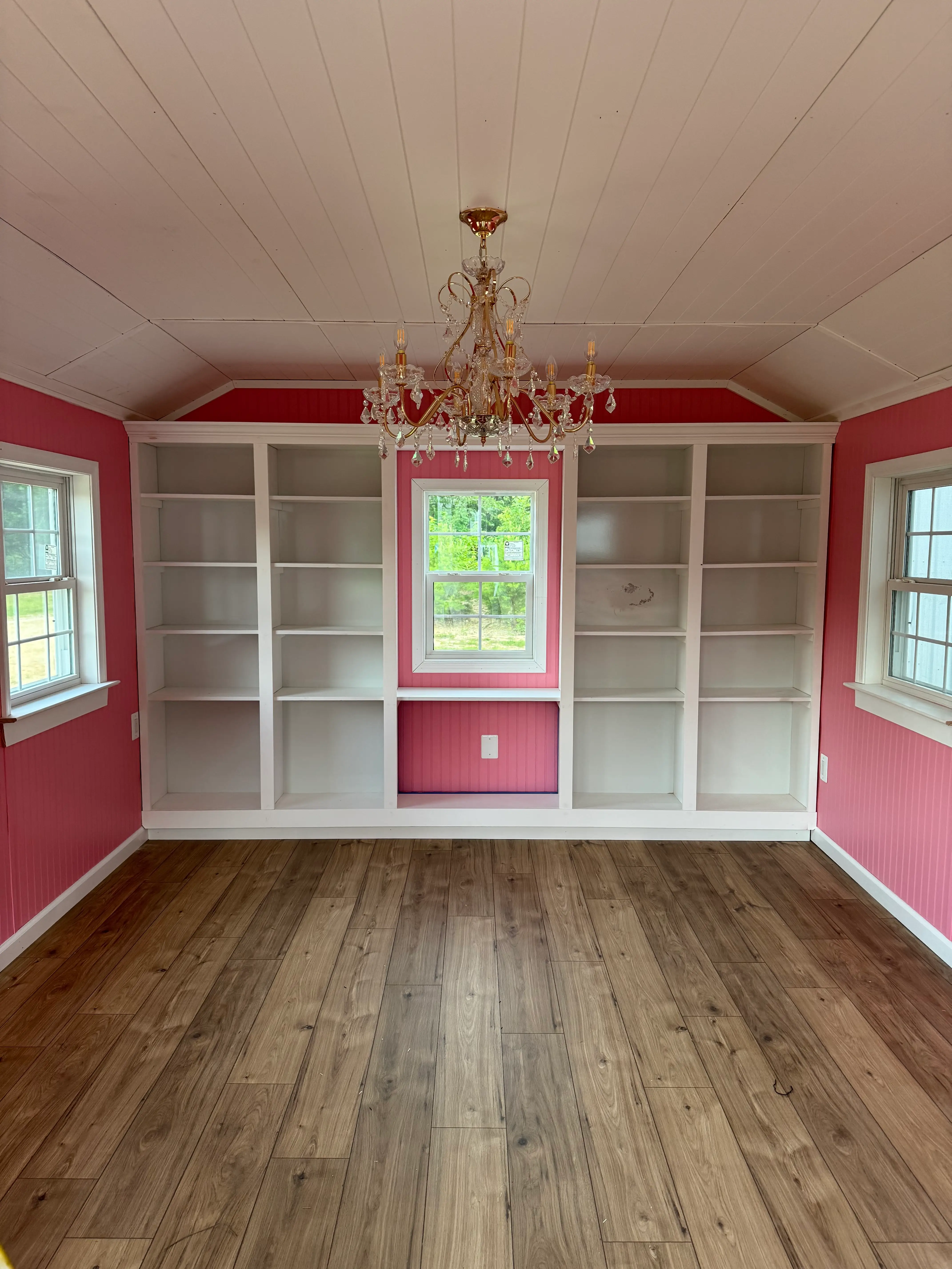 Inside Jess Ciesla's library shed.