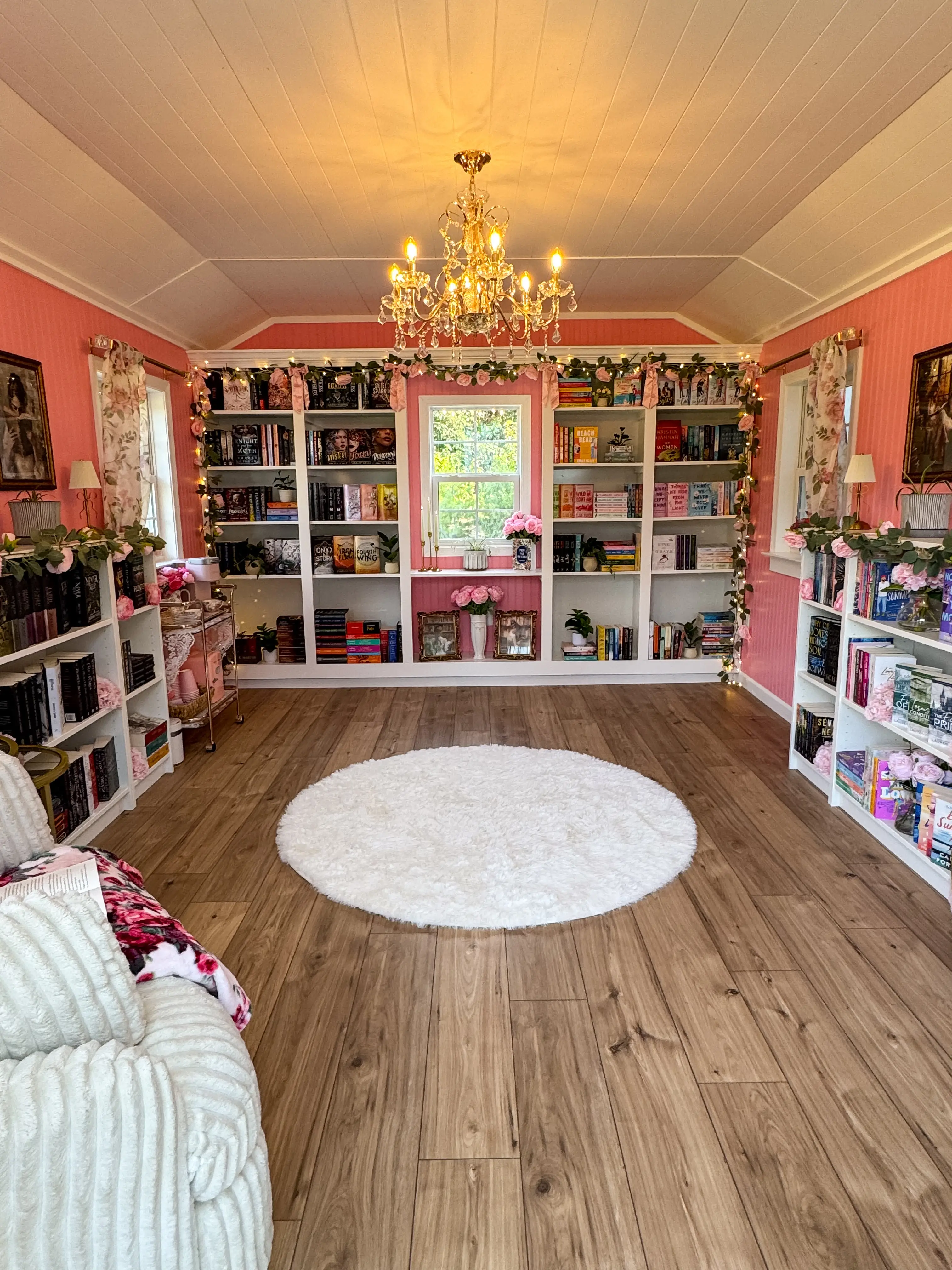 An interior view of Jess Ciesla's library shed.