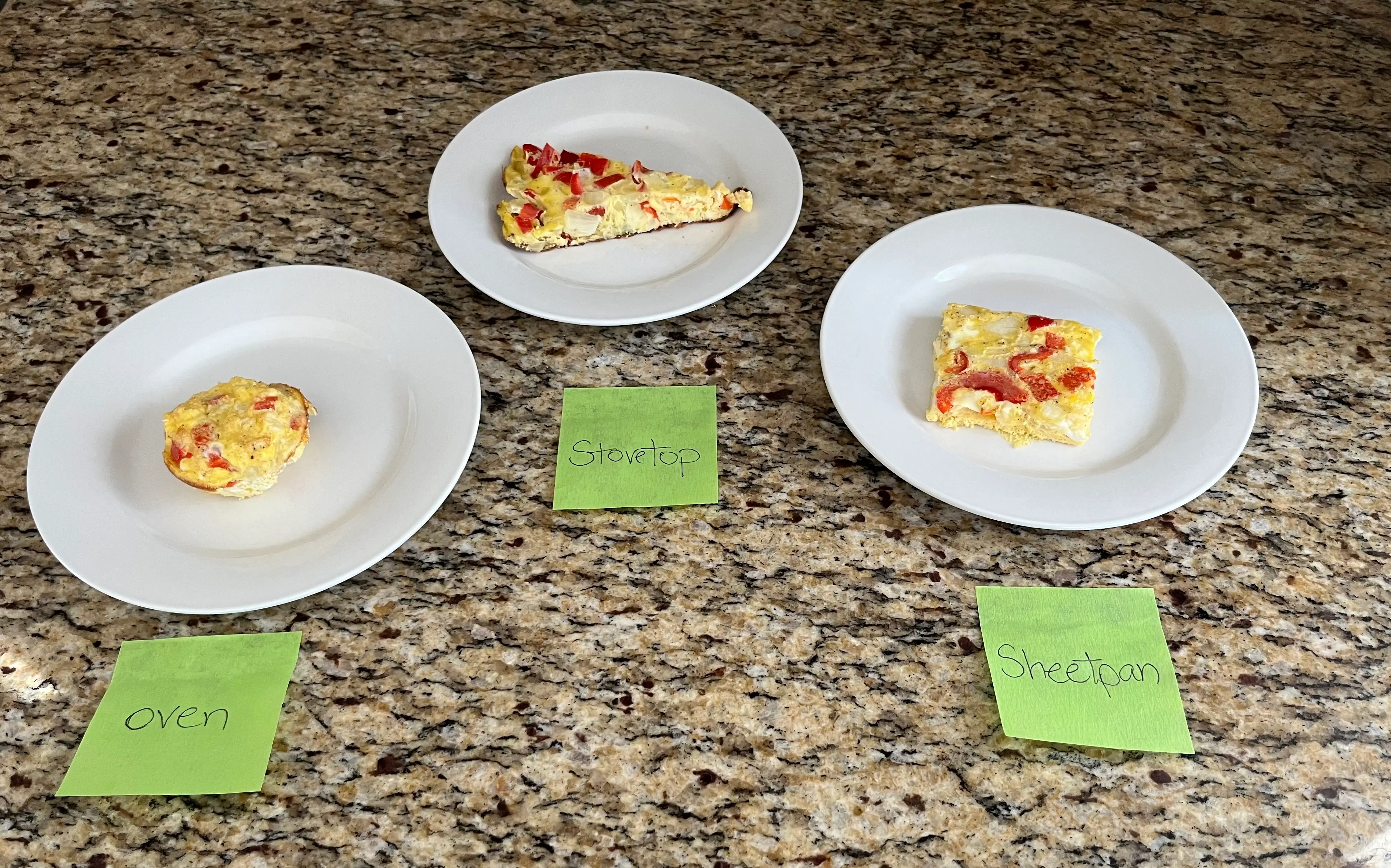 comparison of meal-prepped eggs