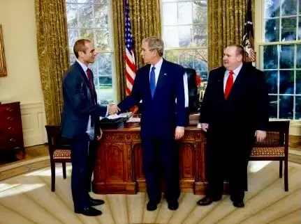 Gregg Brunson-Pitts with George W. Bush.