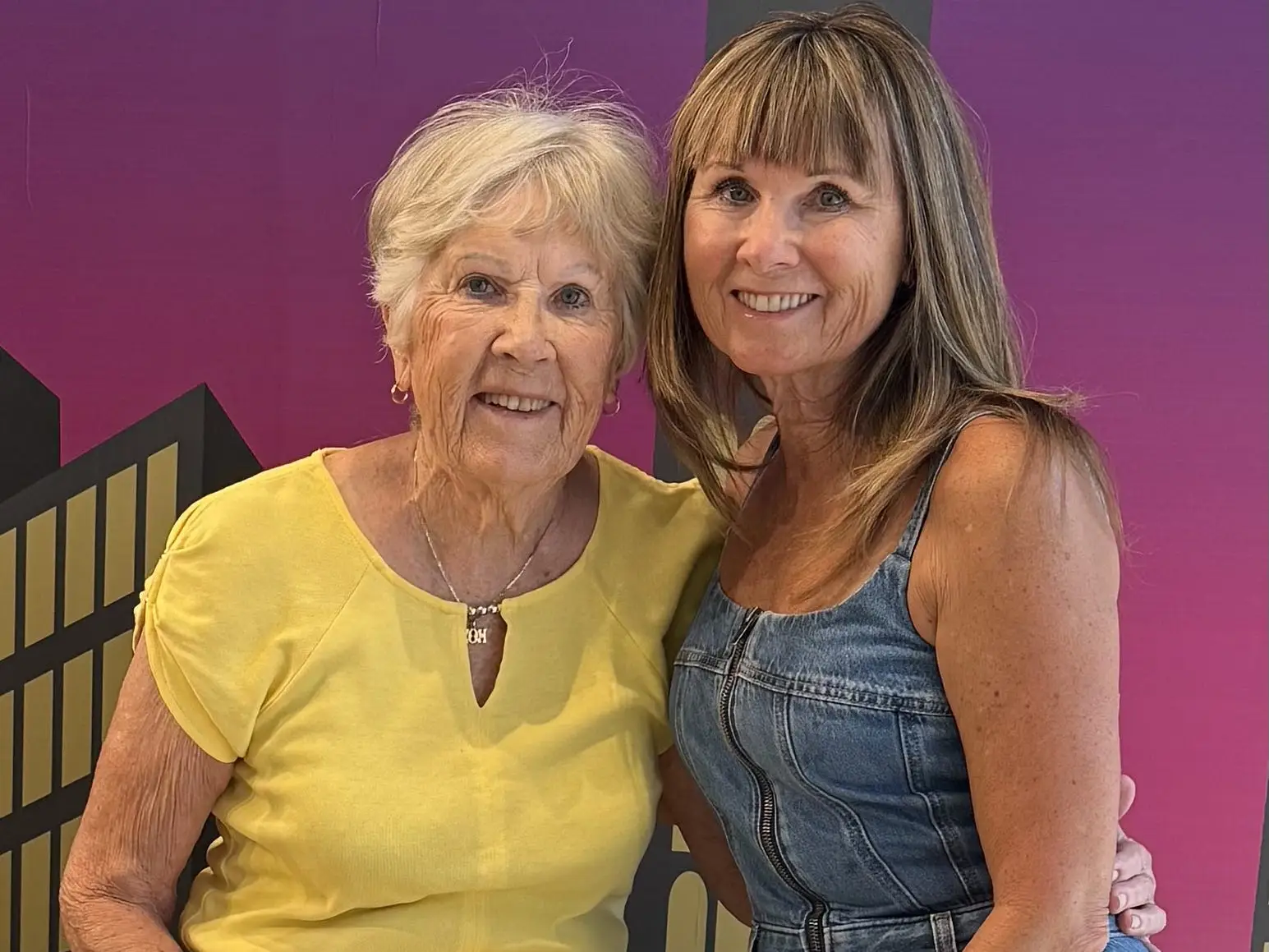 janet osborne and her mother seated side by side