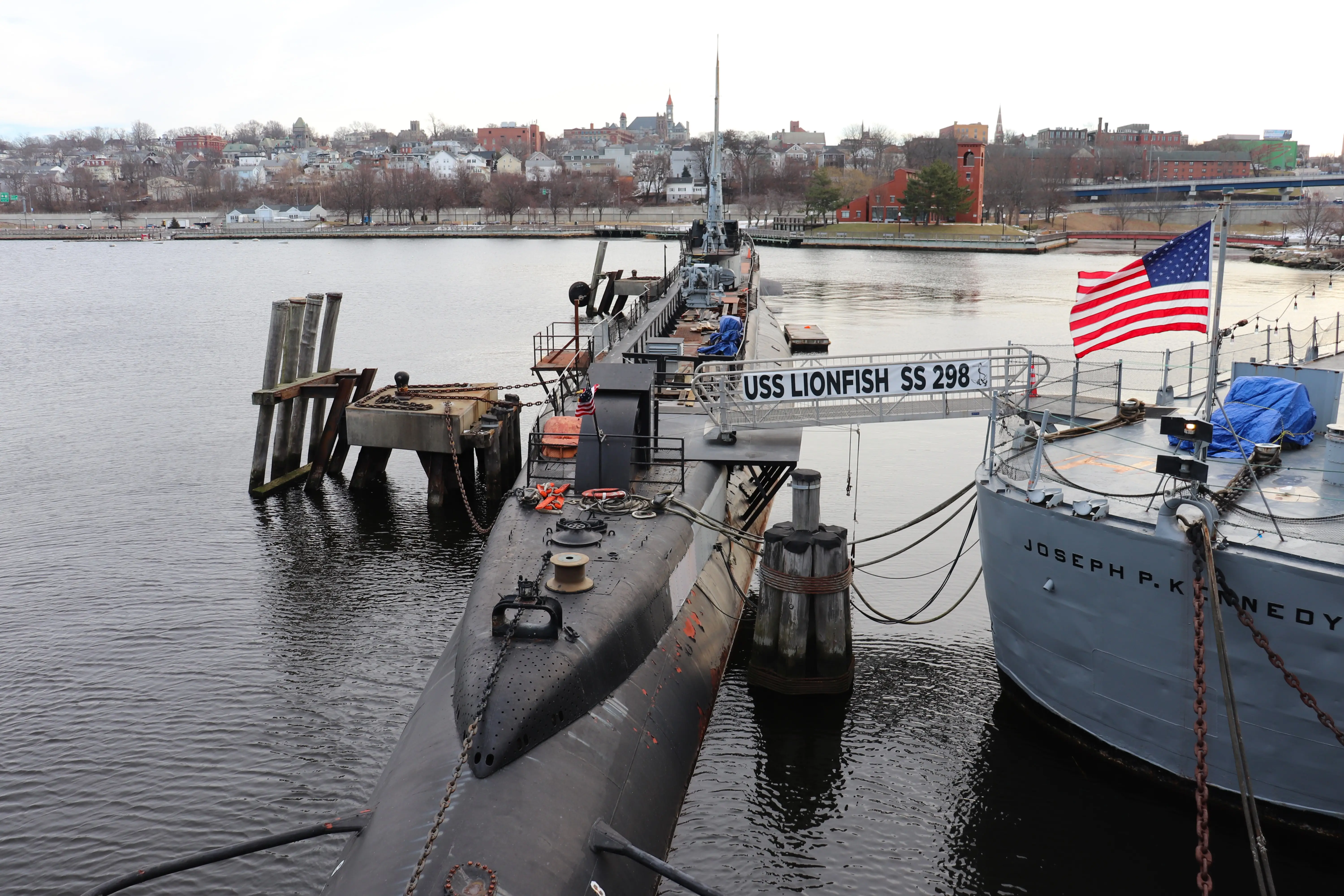 The USS Lionfish docked at Battleship Cove in Fall River, Massachusetts.