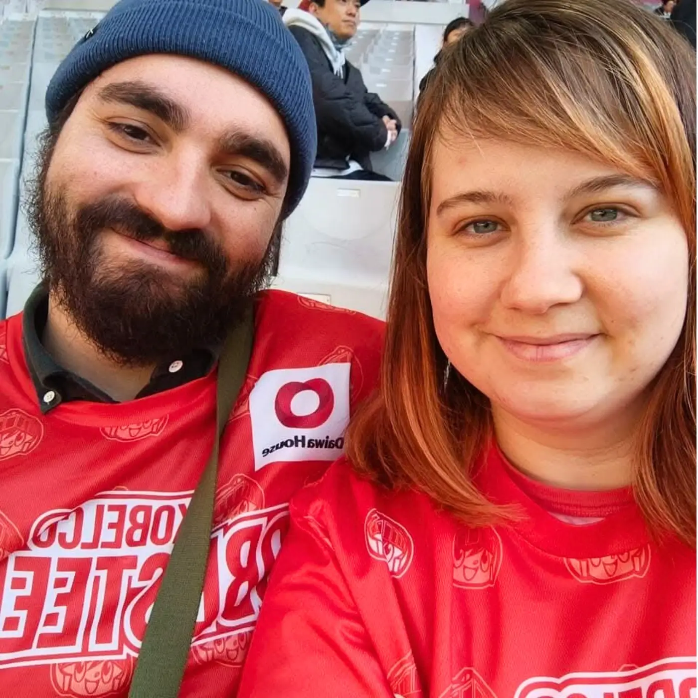 Kerri and Dylan King at Kobe Steelers Rugby Game