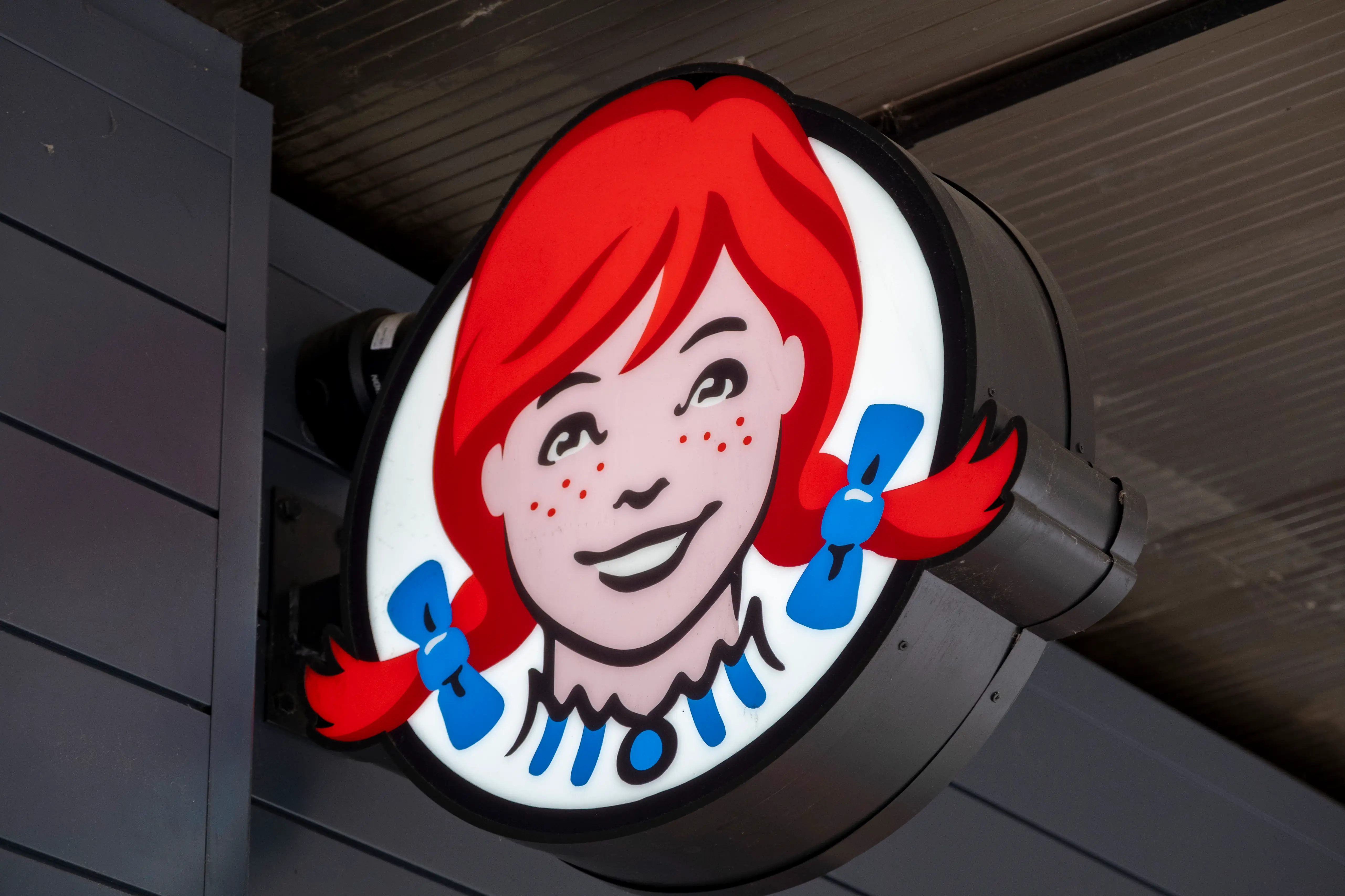 Sign for the fast food brand Wendys on 5th June 2025 in London, United Kingdom.