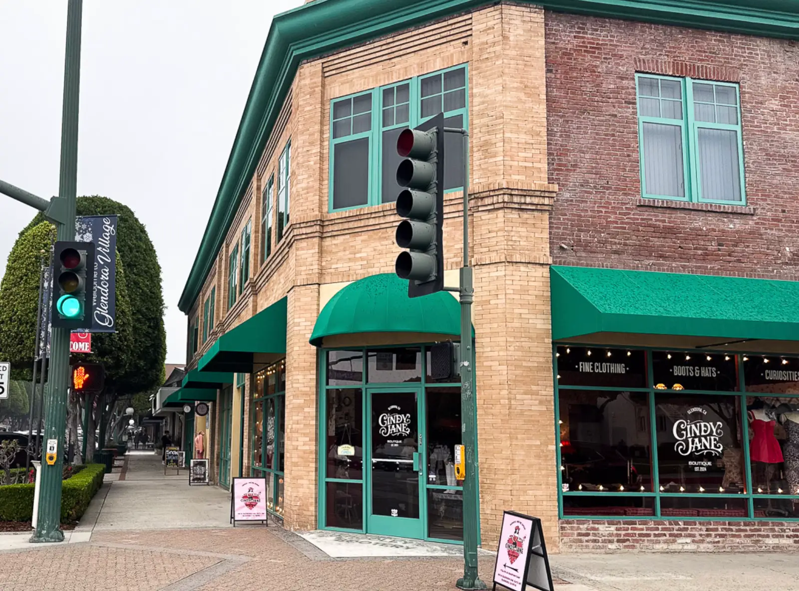 The storefront of Cindy Jane Boutique, the writer's shop.