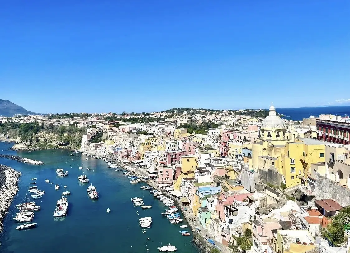 Panorama view of Procida, Italy
