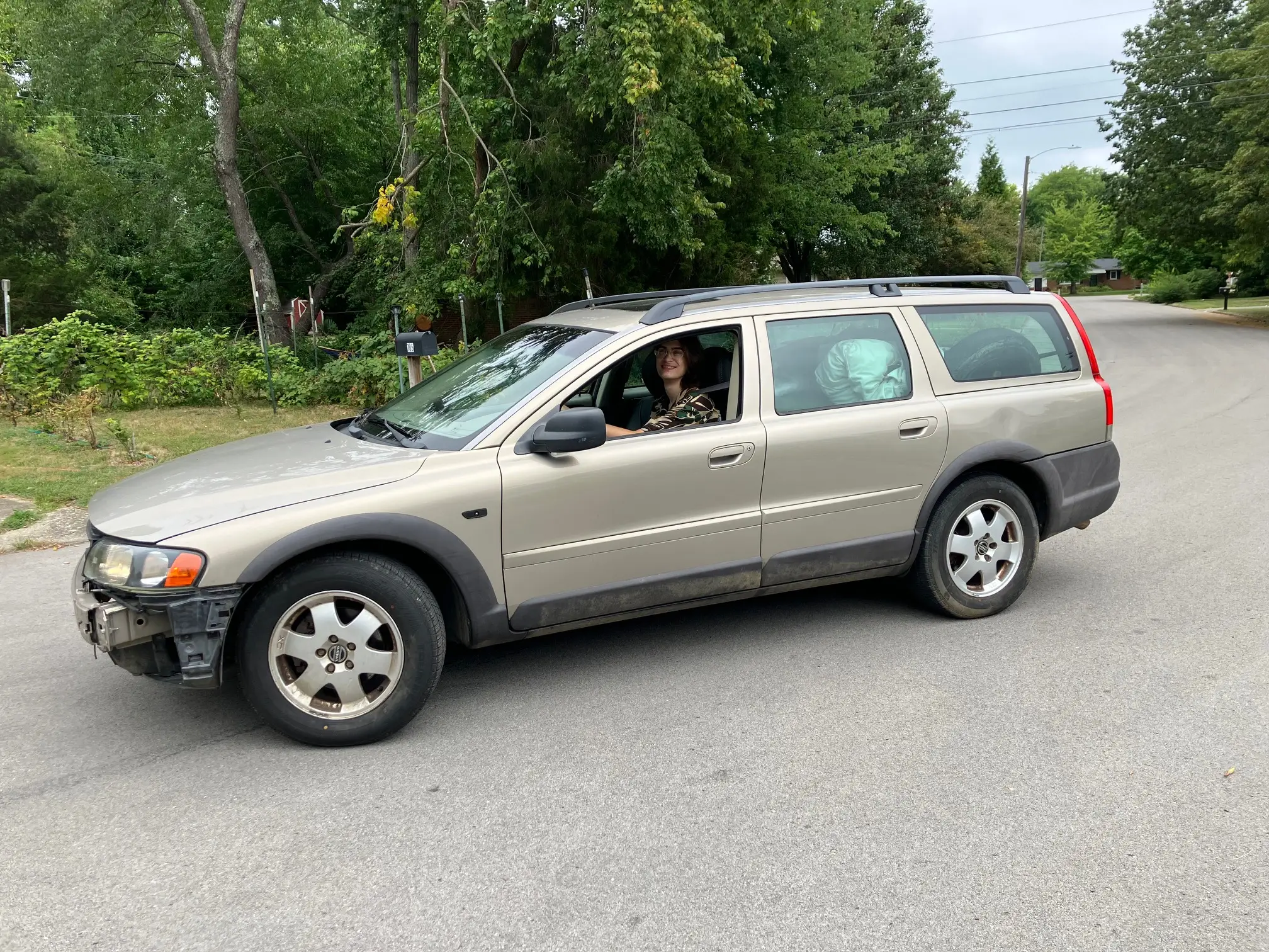 College kid driving car