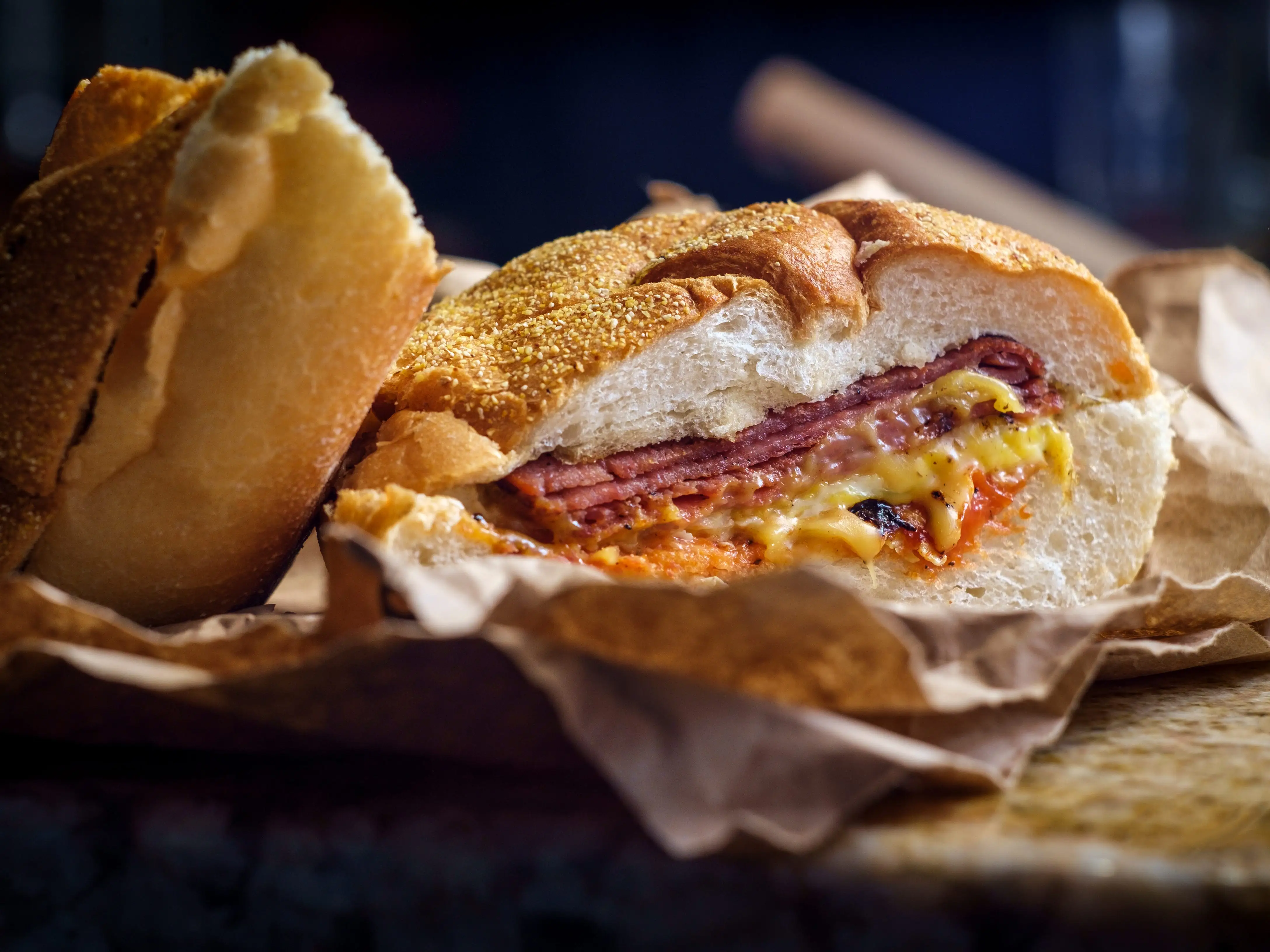 Taylor ham, egg, and cheese breakfast sandwich