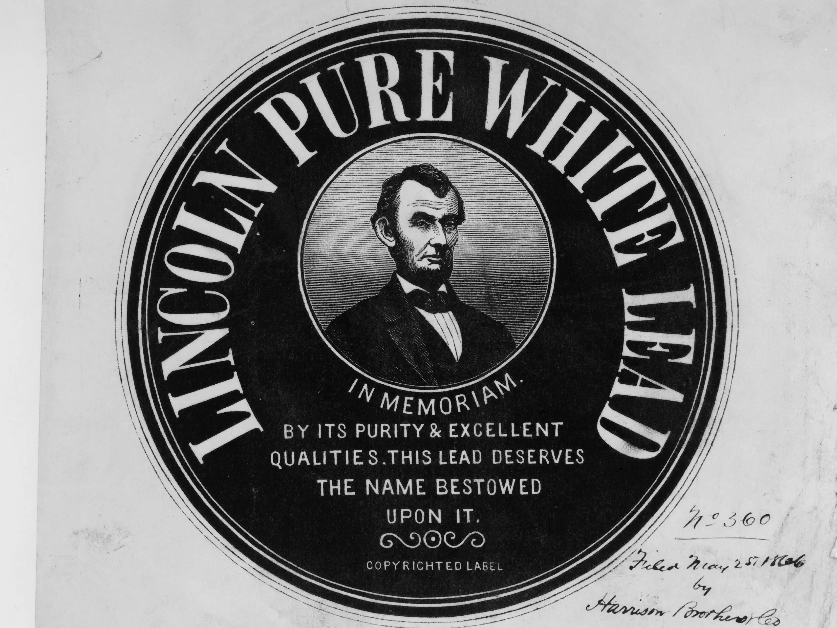Abraham Lincoln on a design for white lead paint.