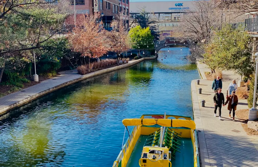 The Oklahoma City River Walk in the spring.