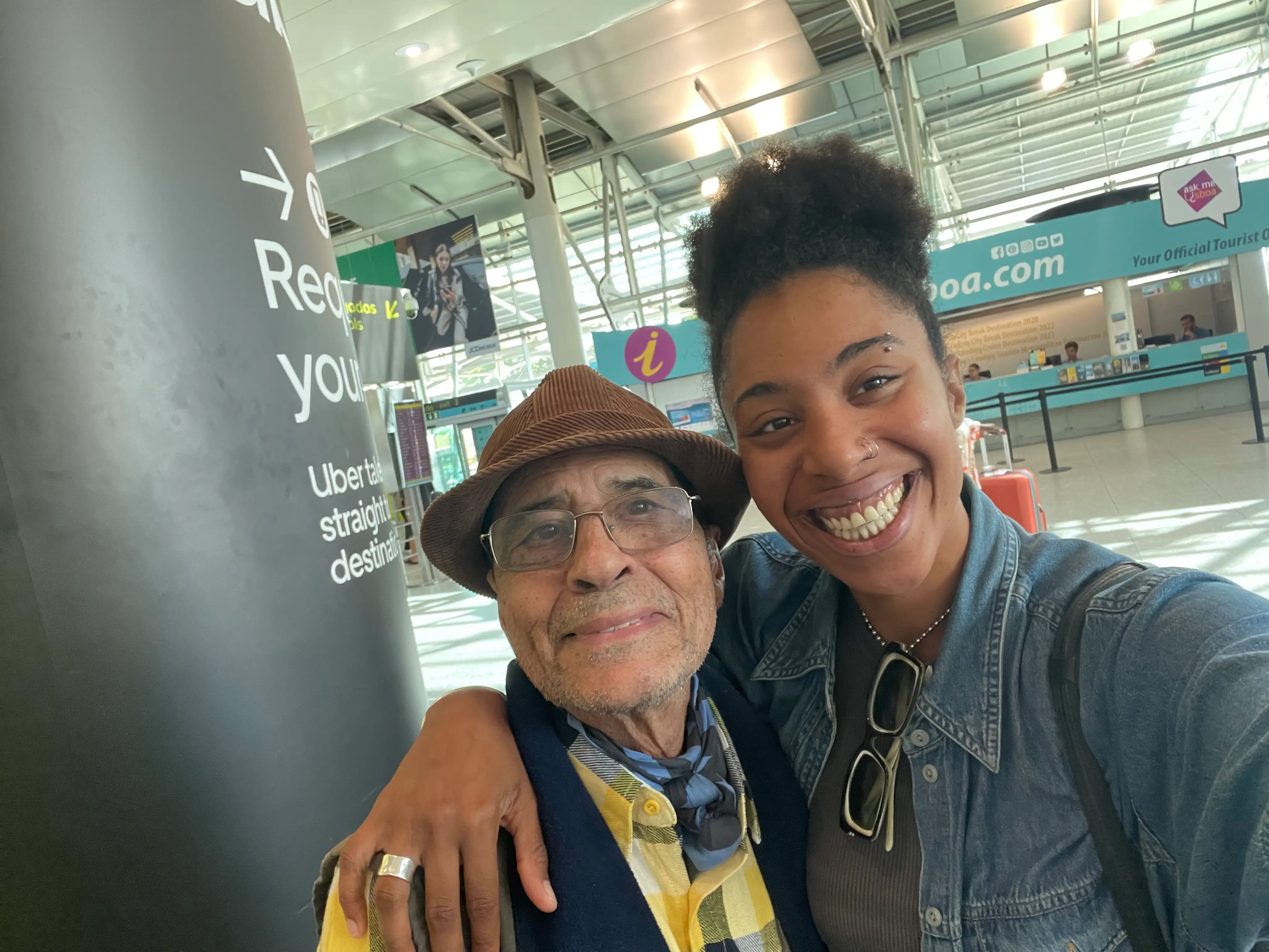 Grandfather at airport