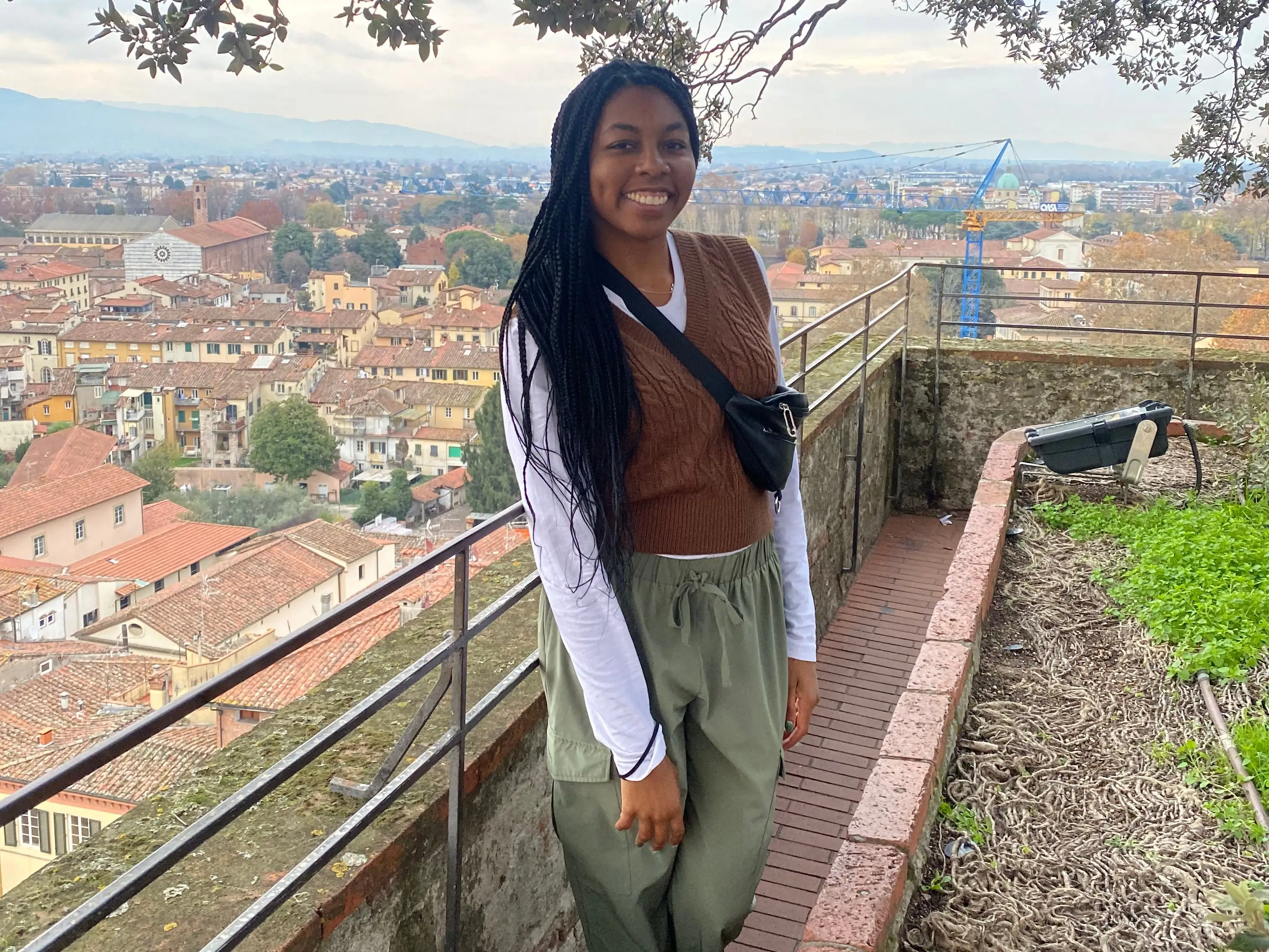 Kayla Brock (author) posing in Lucca, Italy
