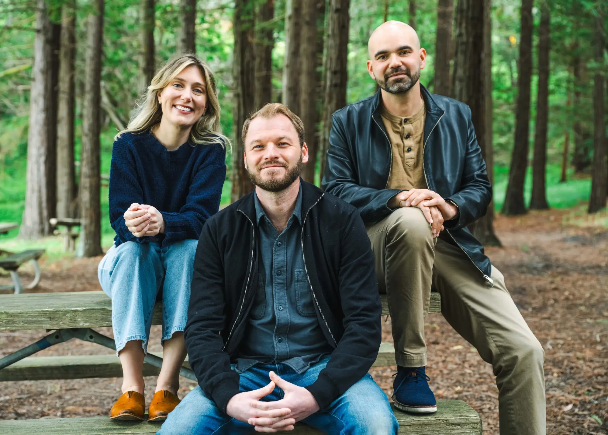 The cofounders of Created by Humans, left to right: Jen Singerman, Trip Adler and Edward Igushev
