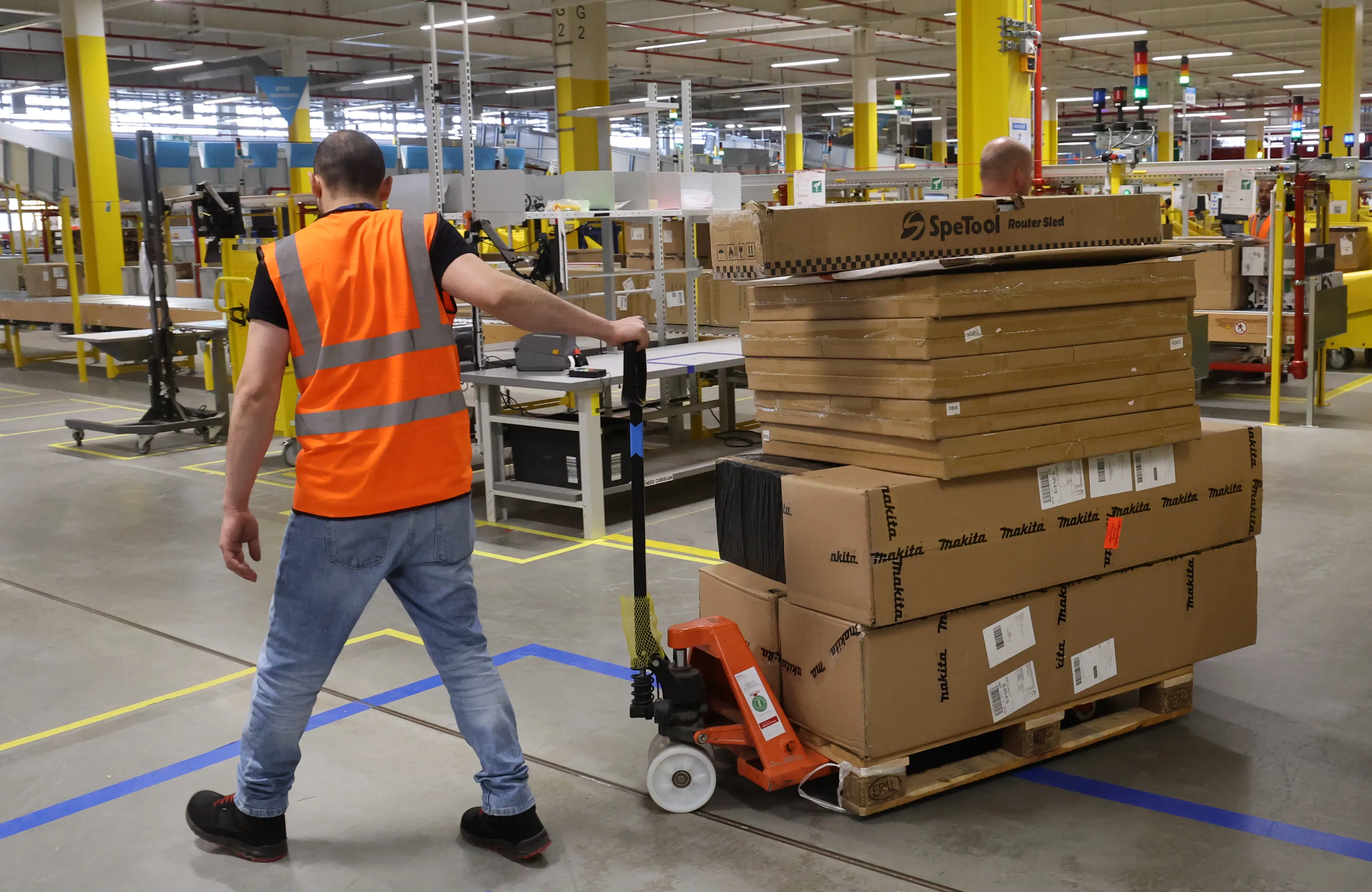 An Amazon warehouse employee