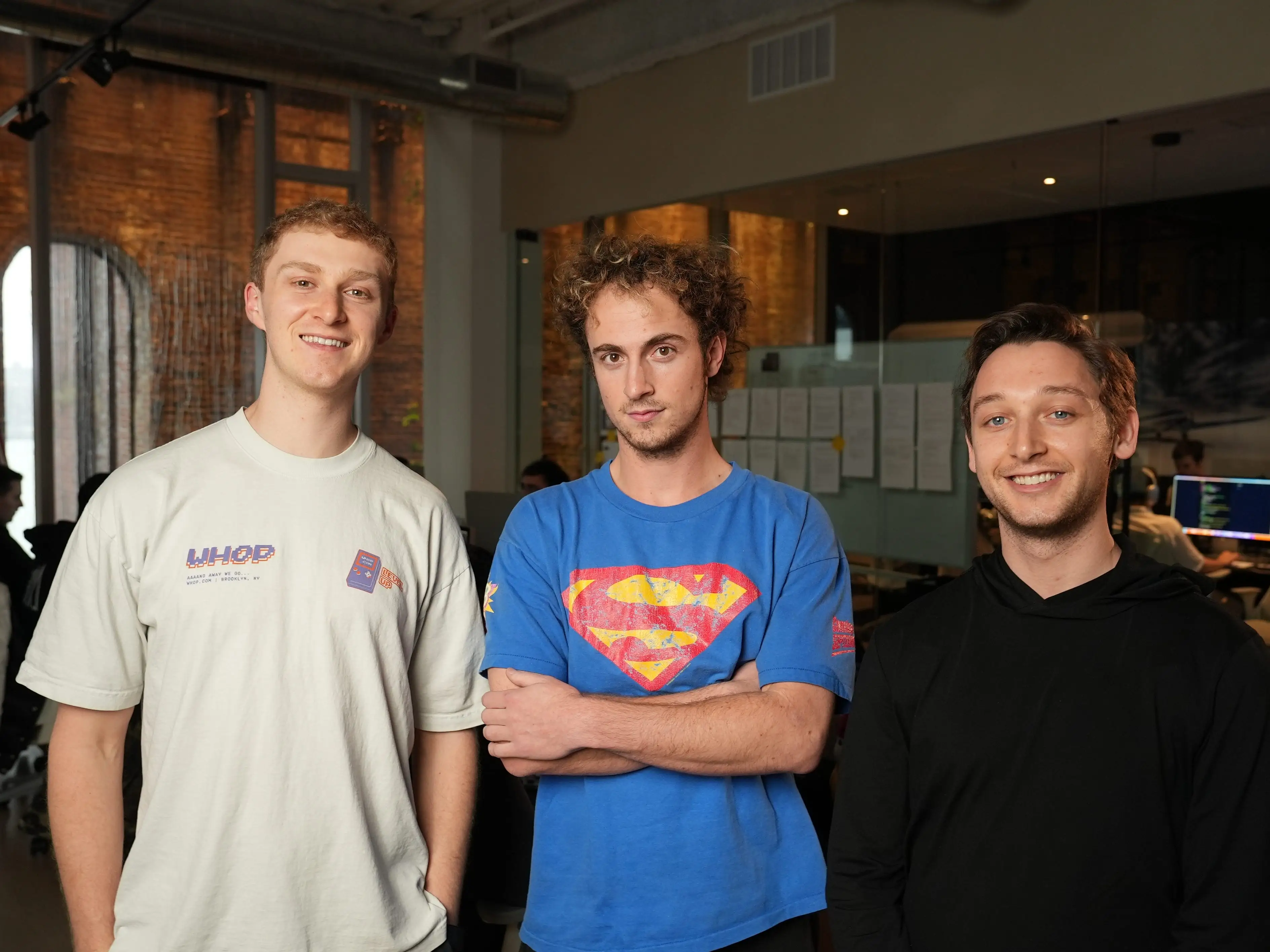 Whop cofounders Cameron Zoub, Steven Schwartz (CEO), and Jack Sharkey.