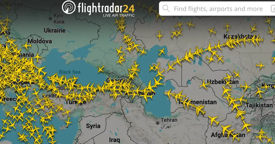 Airlines are being squeezed into this sliver of sky as much of the Middle East joins Russia on the airspace no-fly list