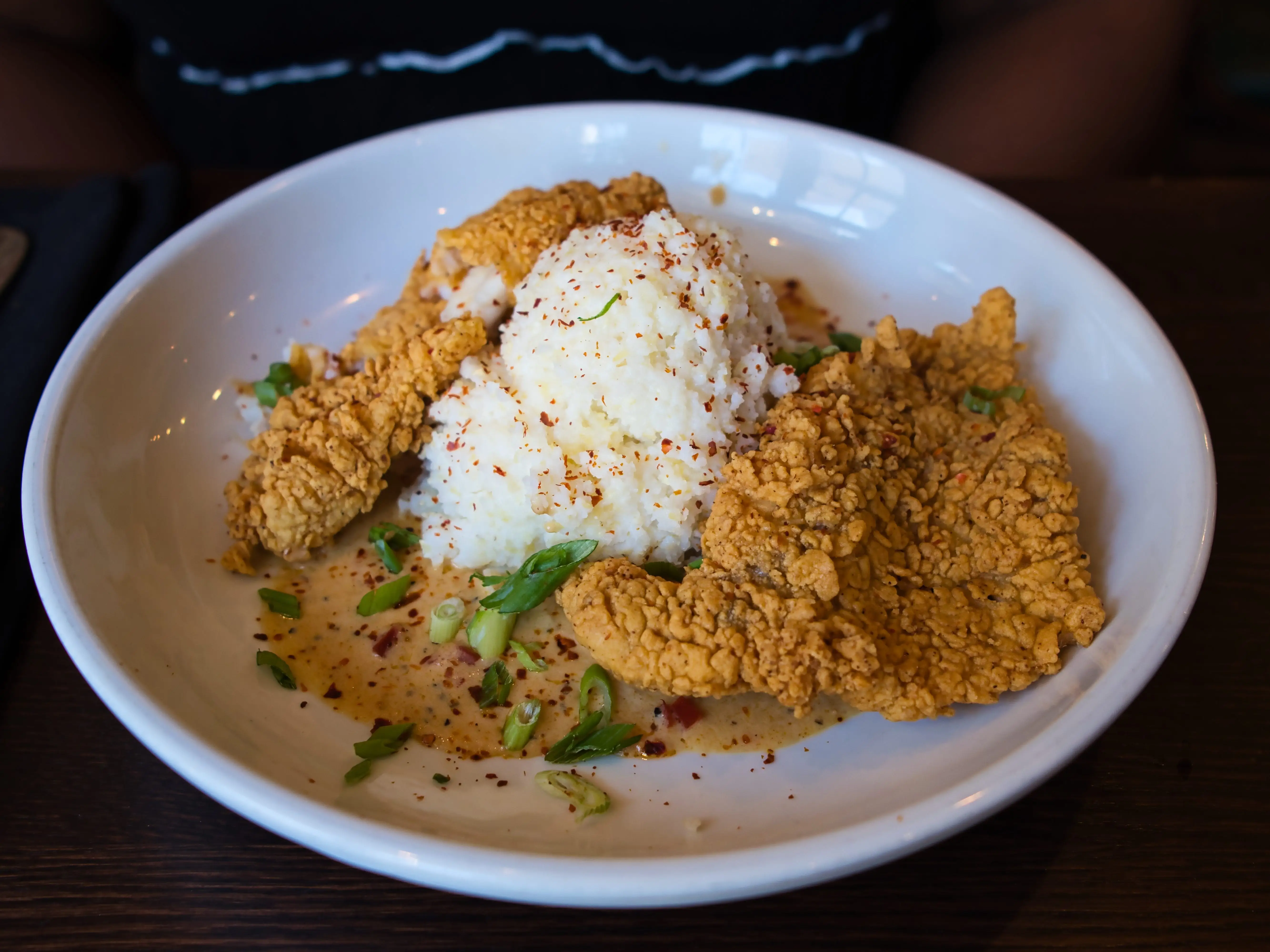 Fried catfish and grits
