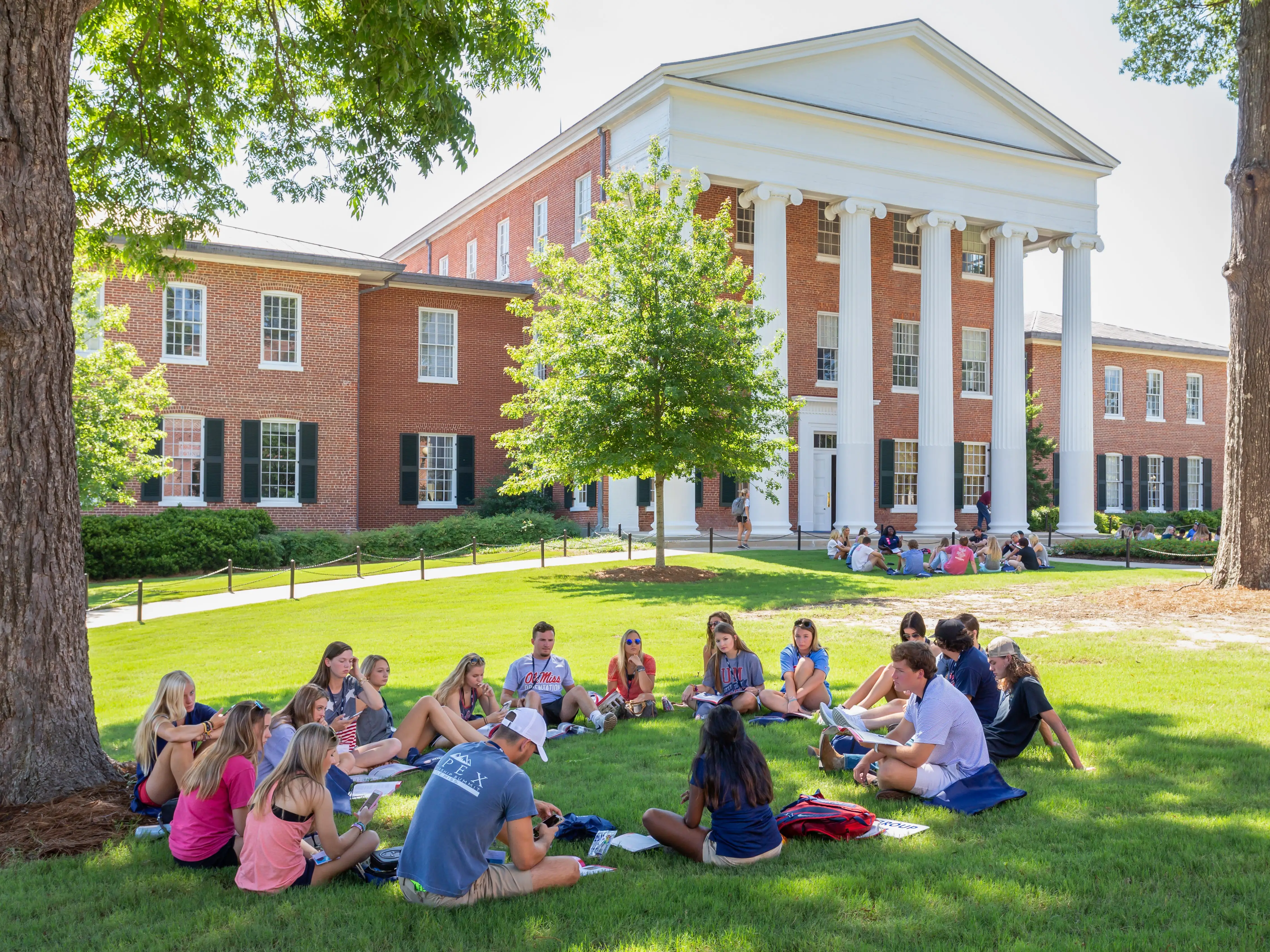 Unidentified individuals gathered on the campus of the University of Mississippi.